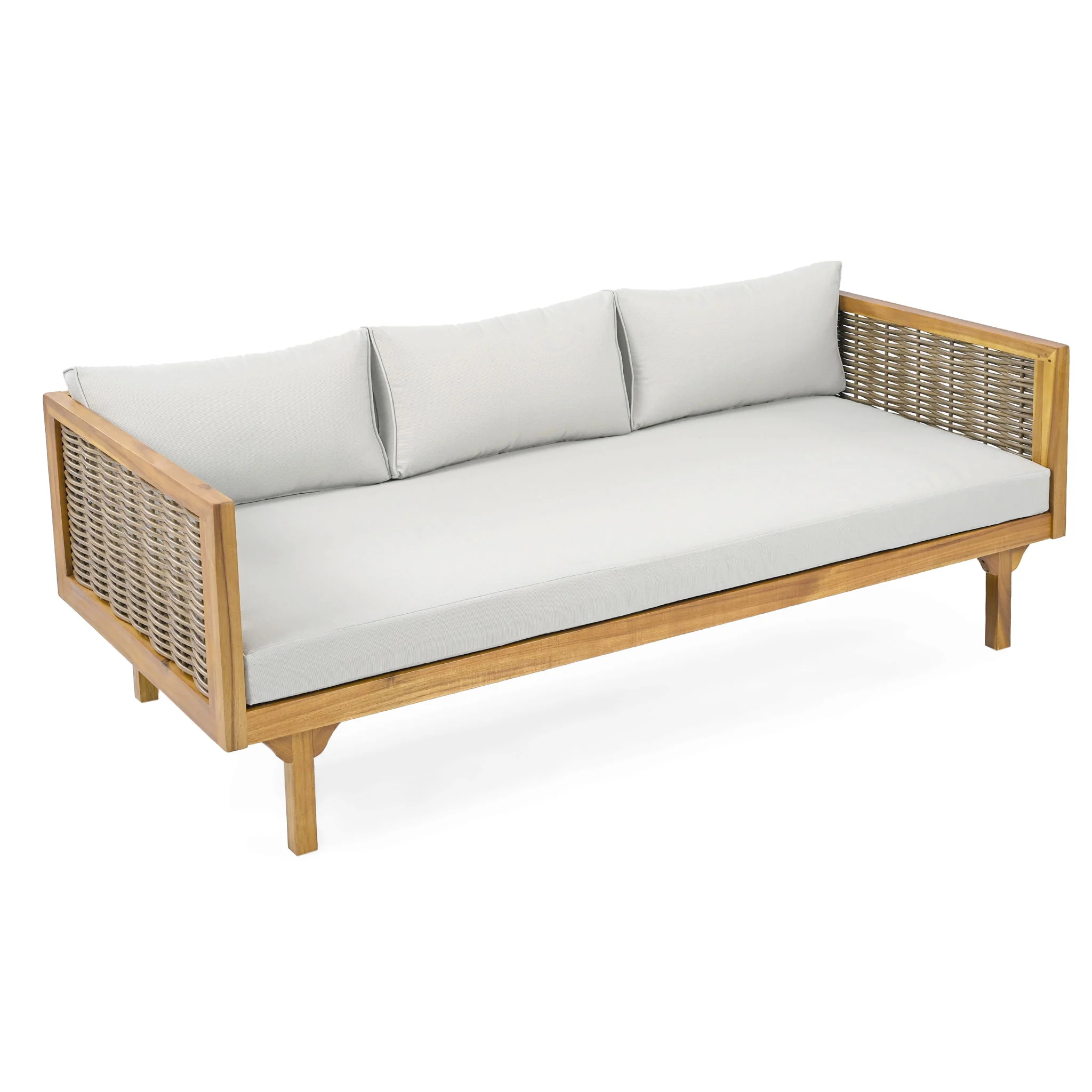 Claremont - 3 Seater Daybed Teak Acacia Wood Water Resistant Cushions - Image 18