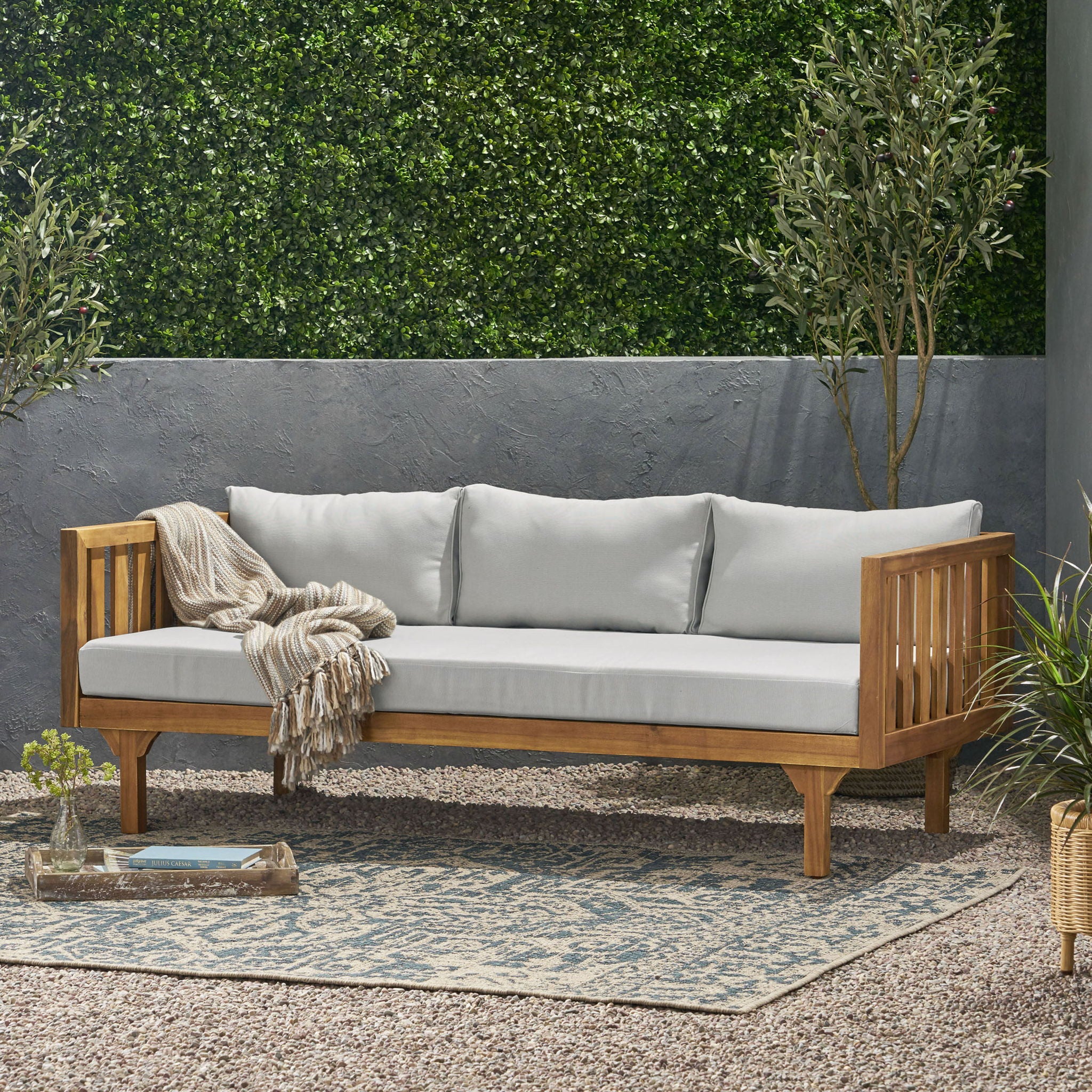 Claremont - 3 Seater Daybed Teak Acacia Wood Water Resistant Cushions - Image 52