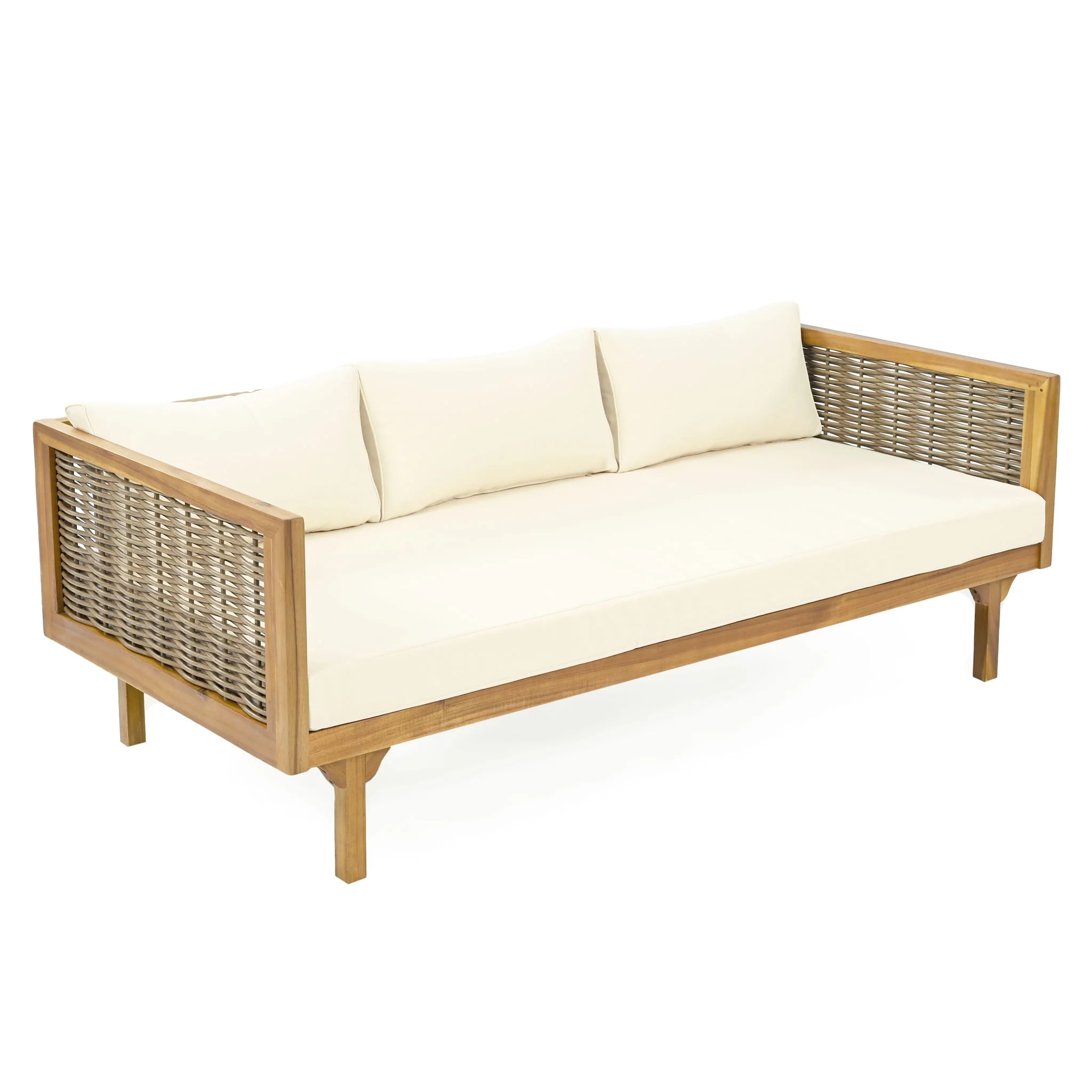 Claremont - 3 Seater Daybed Teak Acacia Wood Water Resistant Cushions - Image 7