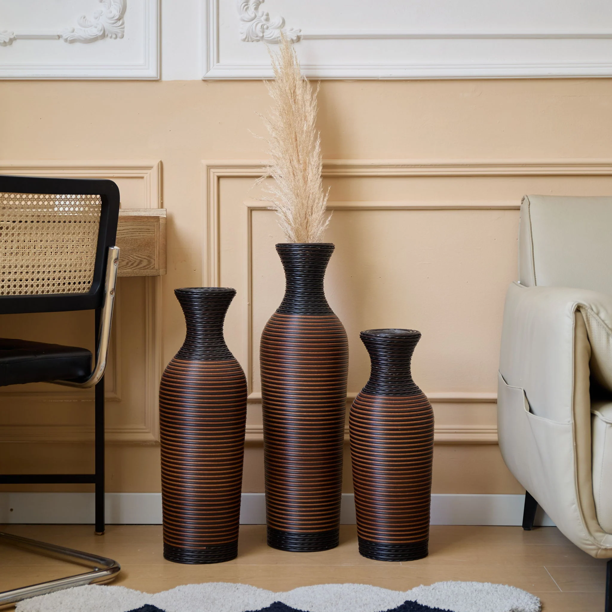 Classic And Neat Floor Vase, High Independent Flower Stand (Set of 3) - Image 5