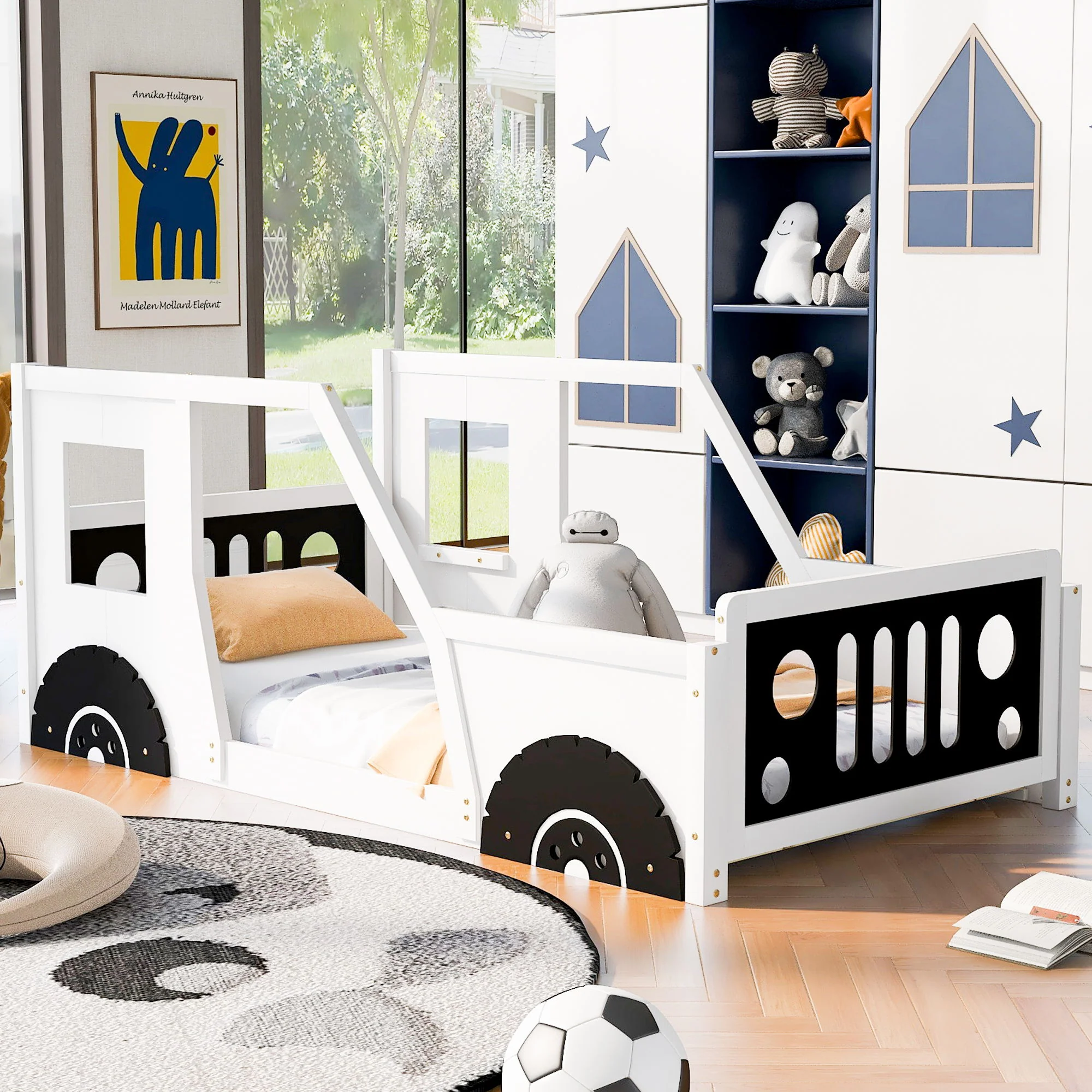 Classic Car Shaped Platform Bed With Wheels - Image 10