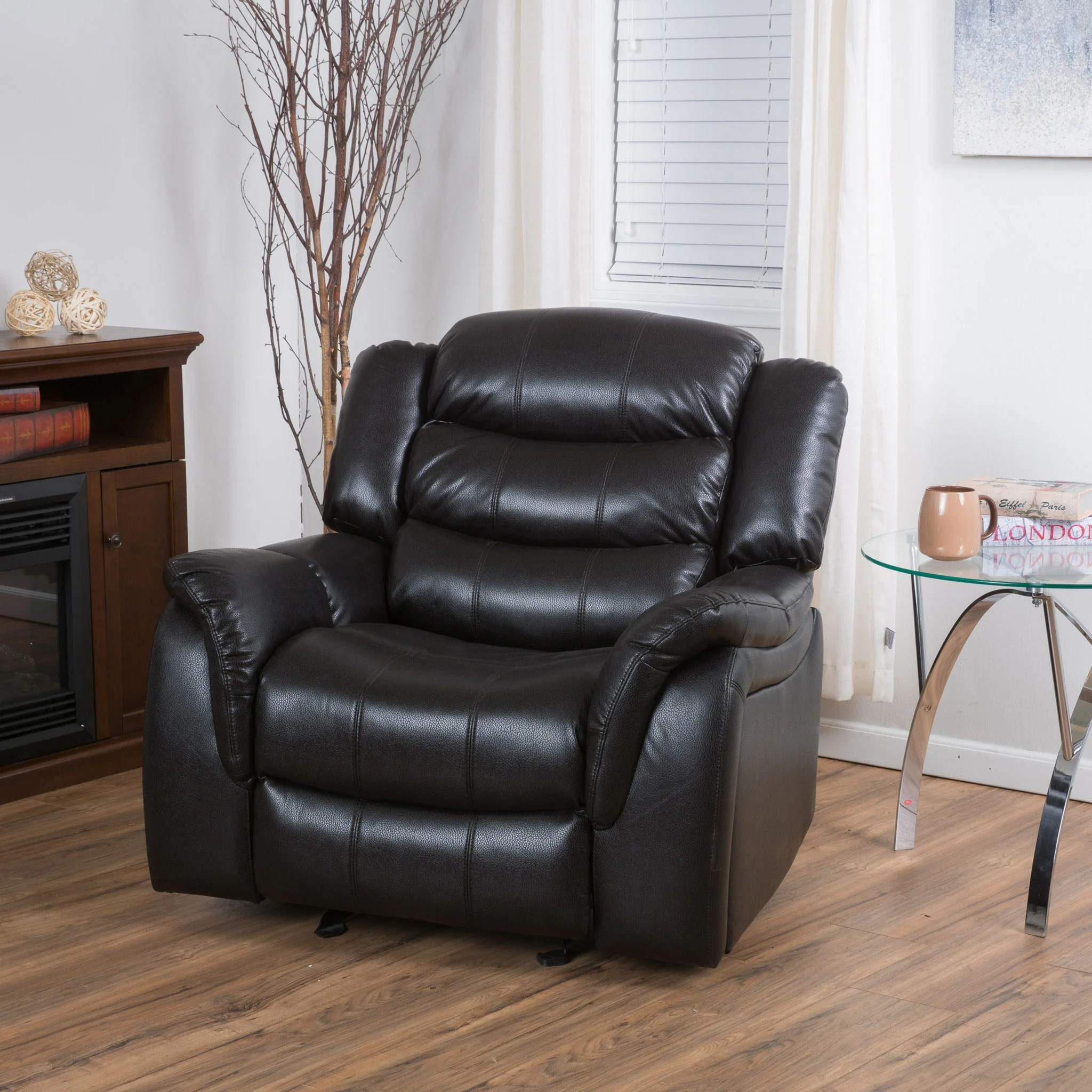Classic Design Recliner, Upholstery Recliner, Glider Recliner - Black Berry - Image 5