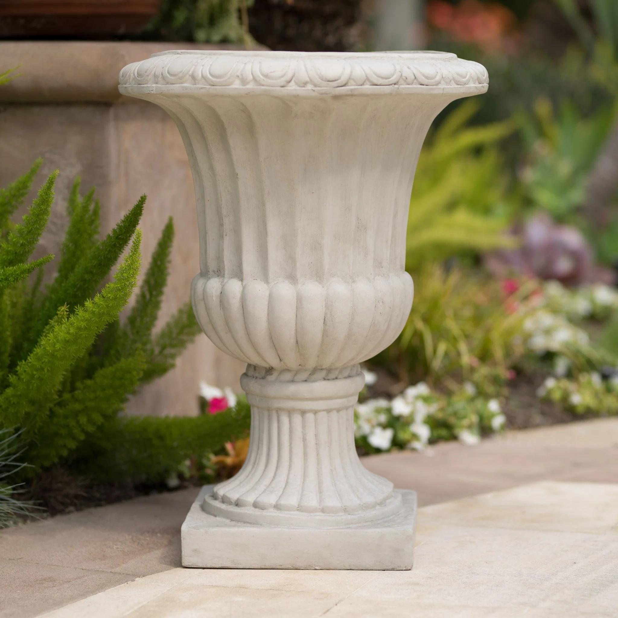 Classic Italian Urn Planter - Antique White - Image 8