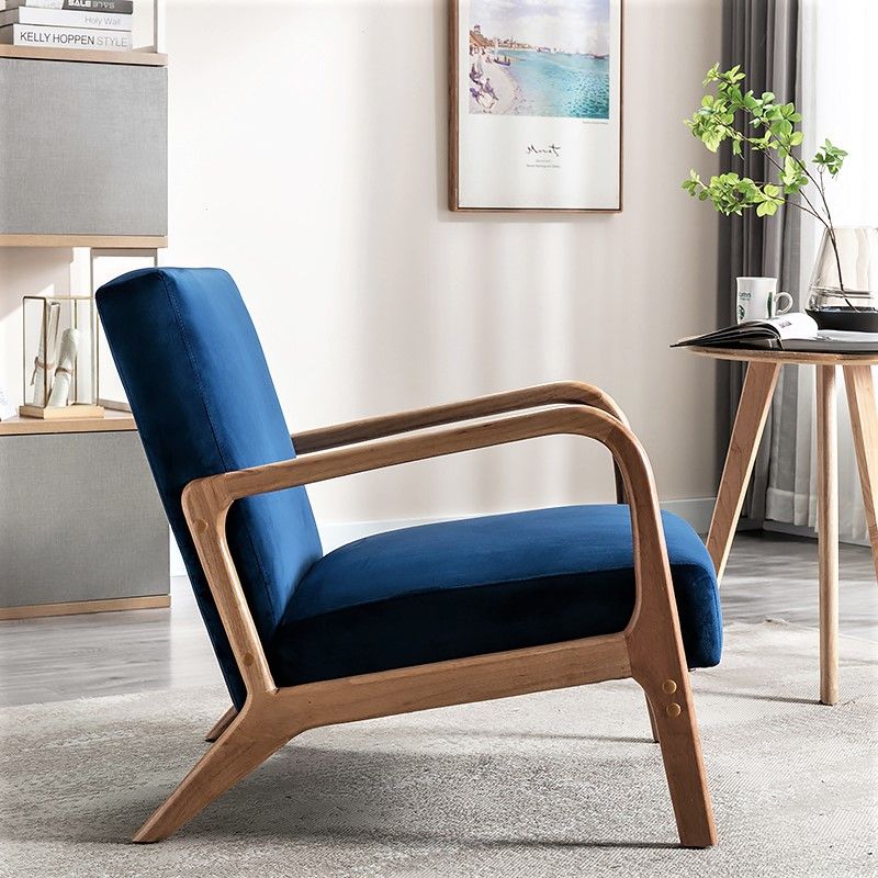 Classic Mid-Century Modern Accent Chairs, Open Framed Armchair With Cushioning - Image 19