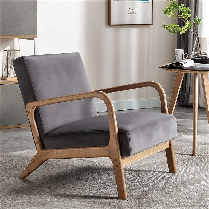Classic Mid-Century Modern Accent Chairs, Open Framed Armchair With Cushioning - Image 22