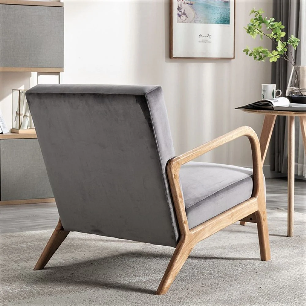Classic Mid-Century Modern Accent Chairs, Open Framed Armchair With Cushioning - Image 29