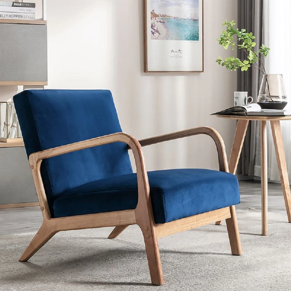 Classic Mid-Century Modern Accent Chairs, Open Framed Armchair With Cushioning - Image 32