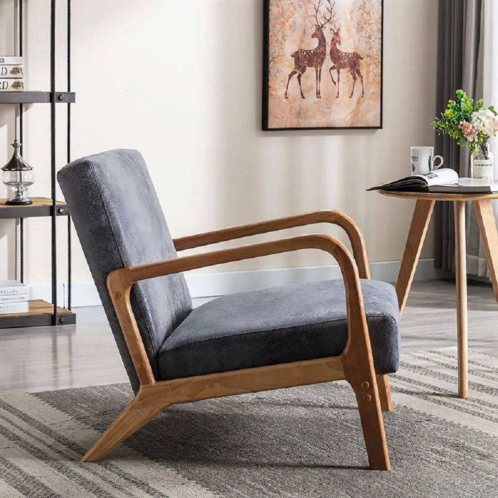 Classic Mid-Century Modern Accent Chairs, Open Framed Armchair With Cushioning - Image 37