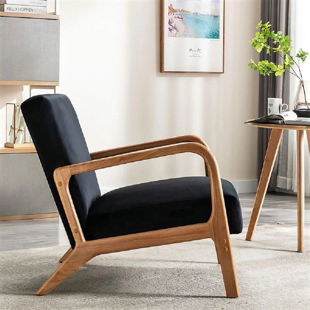 Classic Mid-Century Modern Accent Chairs, Open Framed Armchair With Cushioning - Image 39