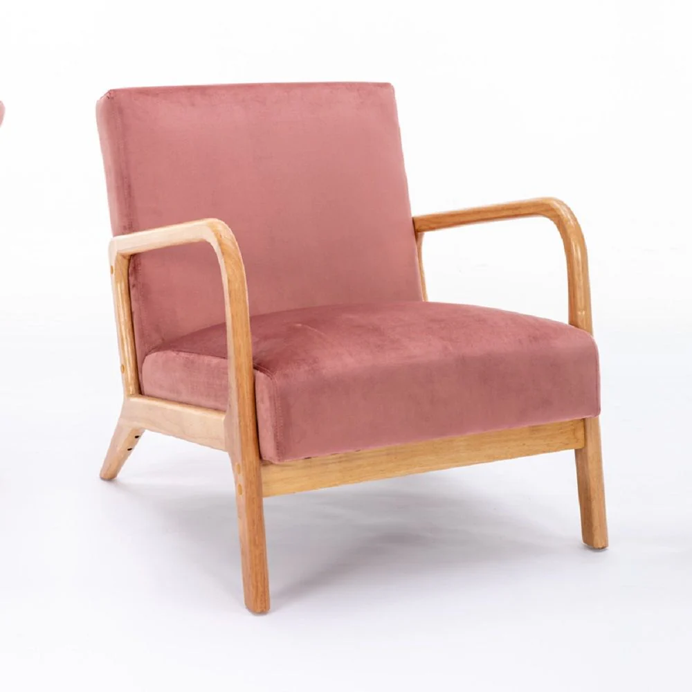Classic Mid-Century Modern Accent Chairs, Open Framed Armchair With Cushioning - Image 40