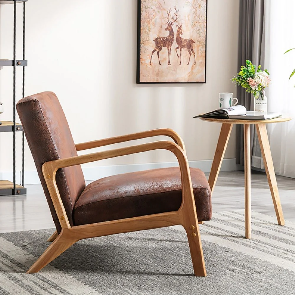 Classic Mid-Century Modern Accent Chairs, Open Framed Armchair With Cushioning - Image 45