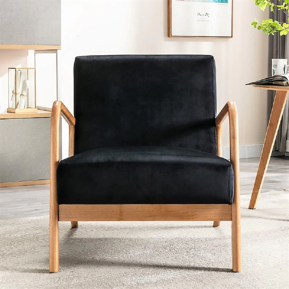 Classic Mid-Century Modern Accent Chairs, Open Framed Armchair With Cushioning - Image 46