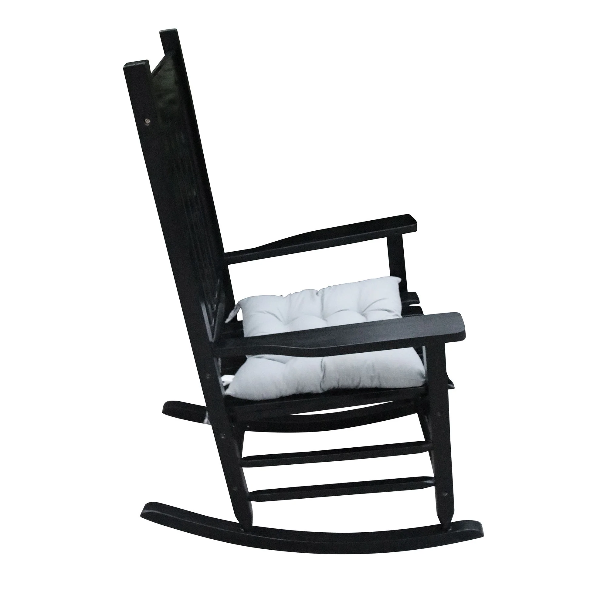 Classic Wooden Porch Rocker Chair Populus Wood Comfortable Design - Image 4