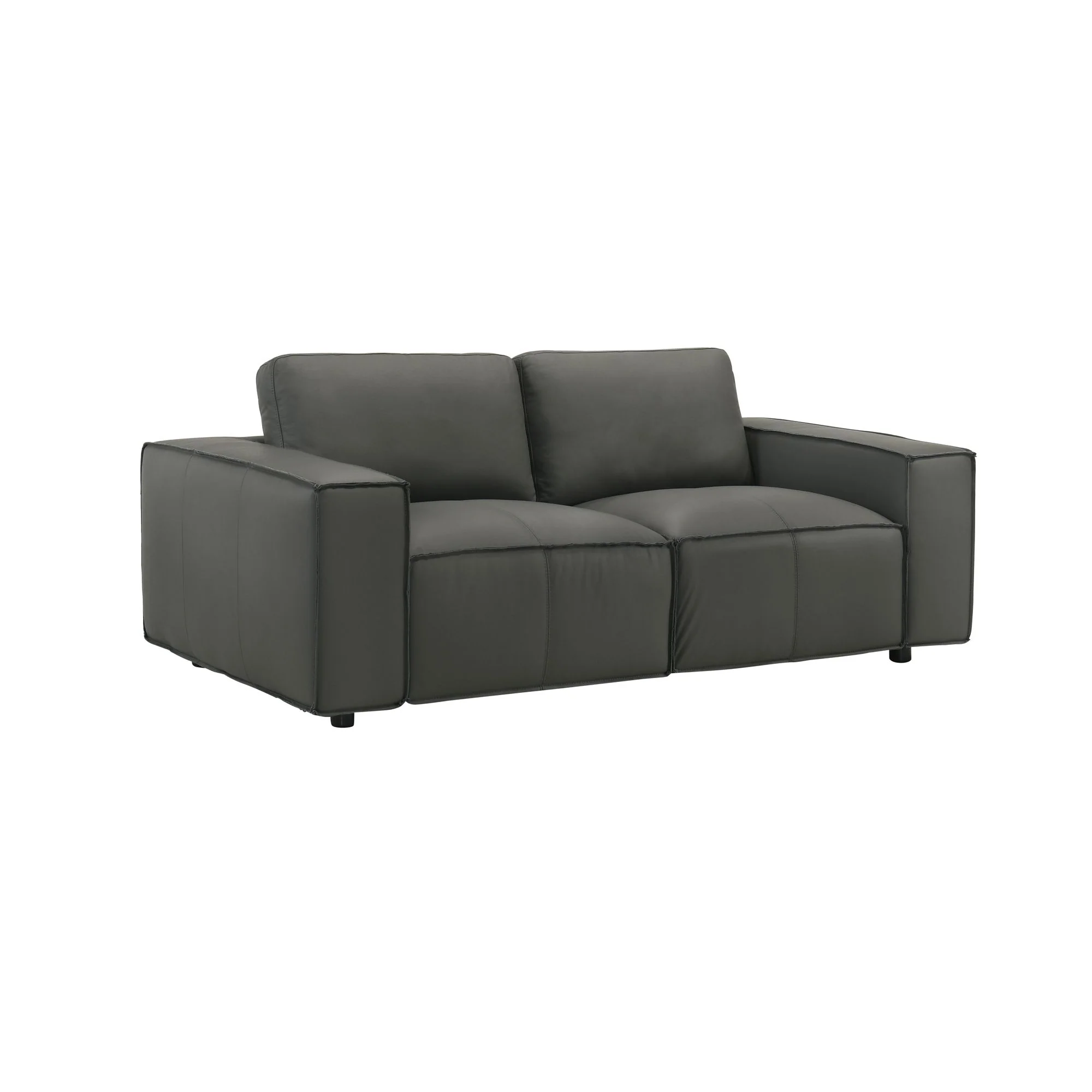 Clayton - Leather Loveseat With Track Arms - Image 4