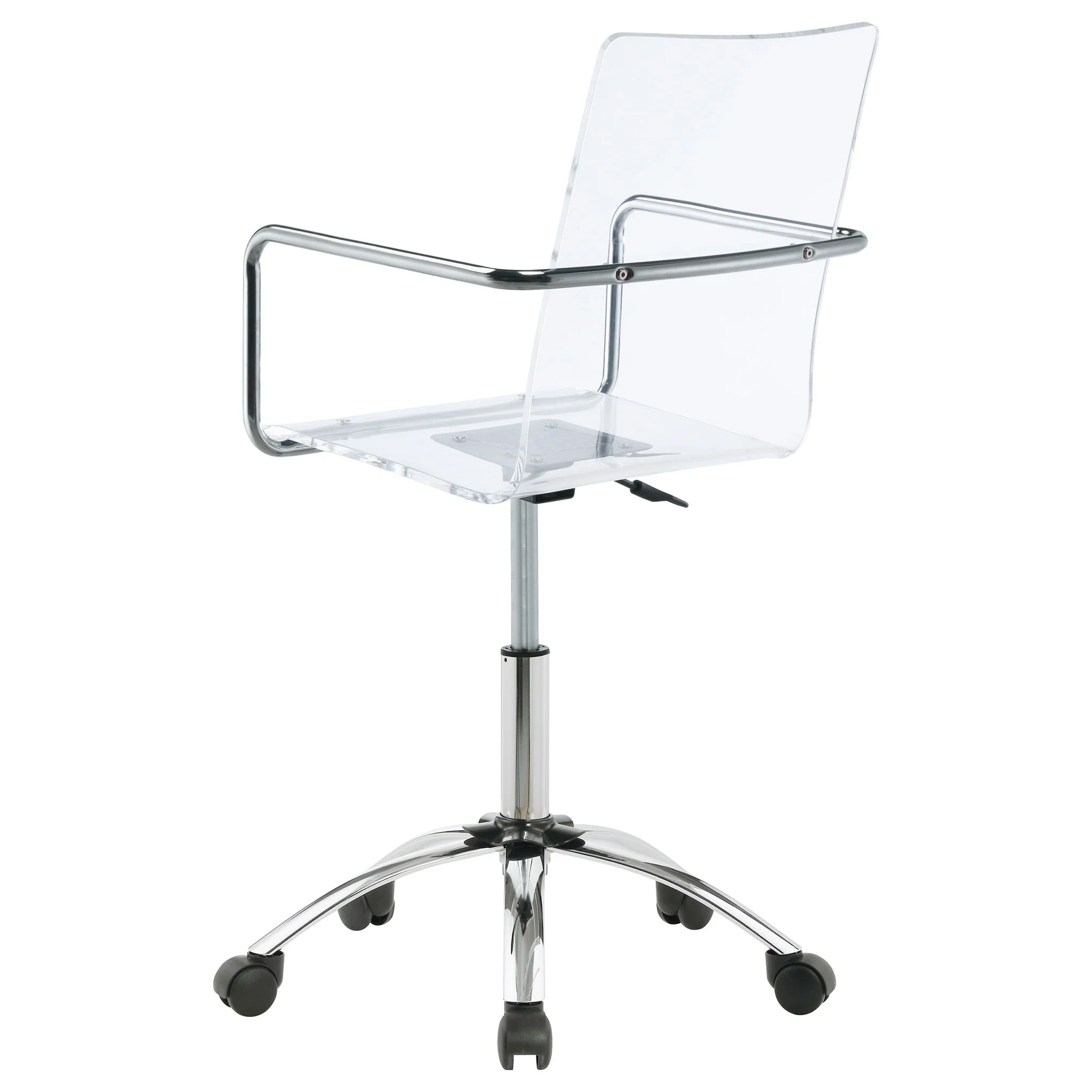 Clear Office Chair With Caster Wheels Futuristic Design, Adjustable Height - Clear - Image 6