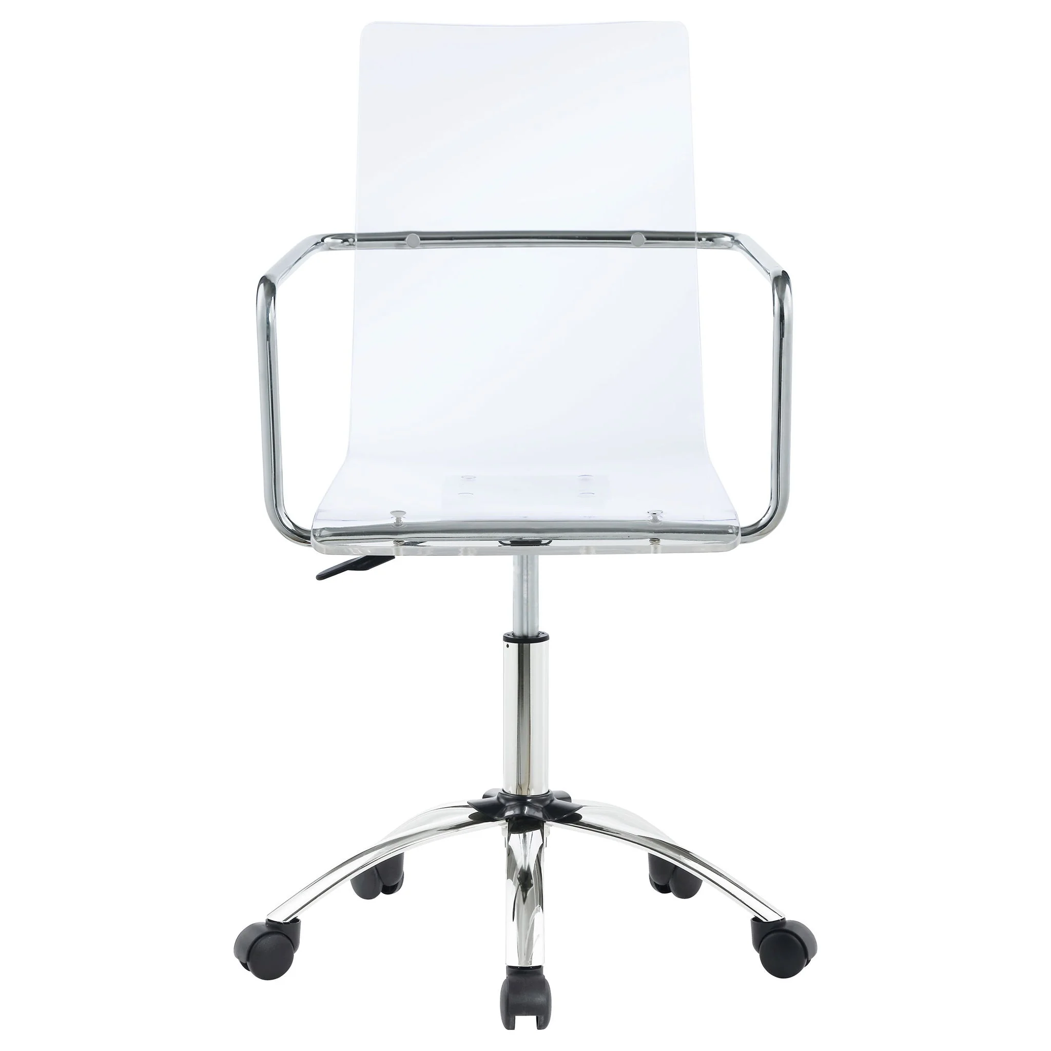 Clear Office Chair With Caster Wheels Futuristic Design, Adjustable Height - Clear - Image 7