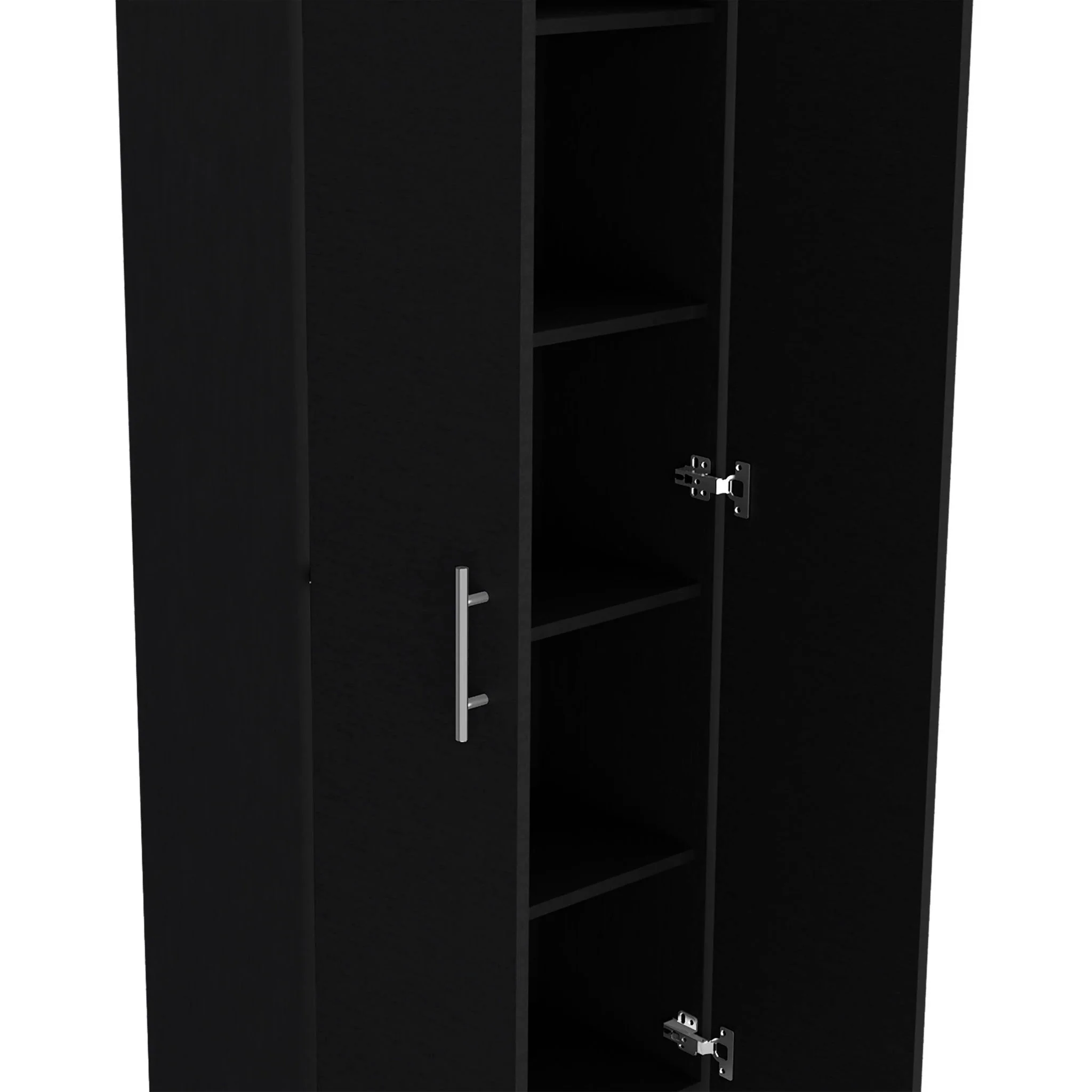 Clinton - Pantry Cabinet Kitchen Storage - Black - Image 3
