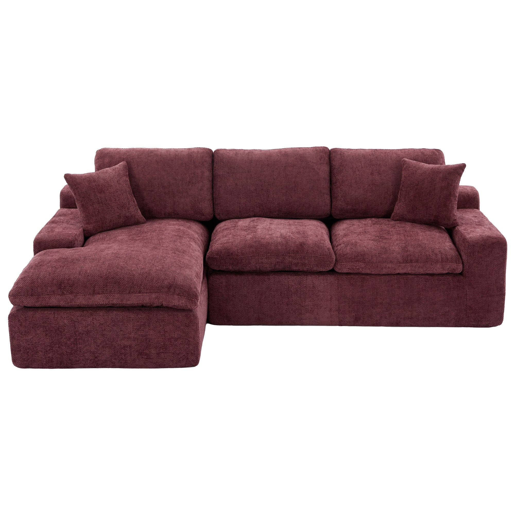 Cloud Sectional Sofa With Double Layer Cushion And Side Pockets, Free-Combined - Image 2