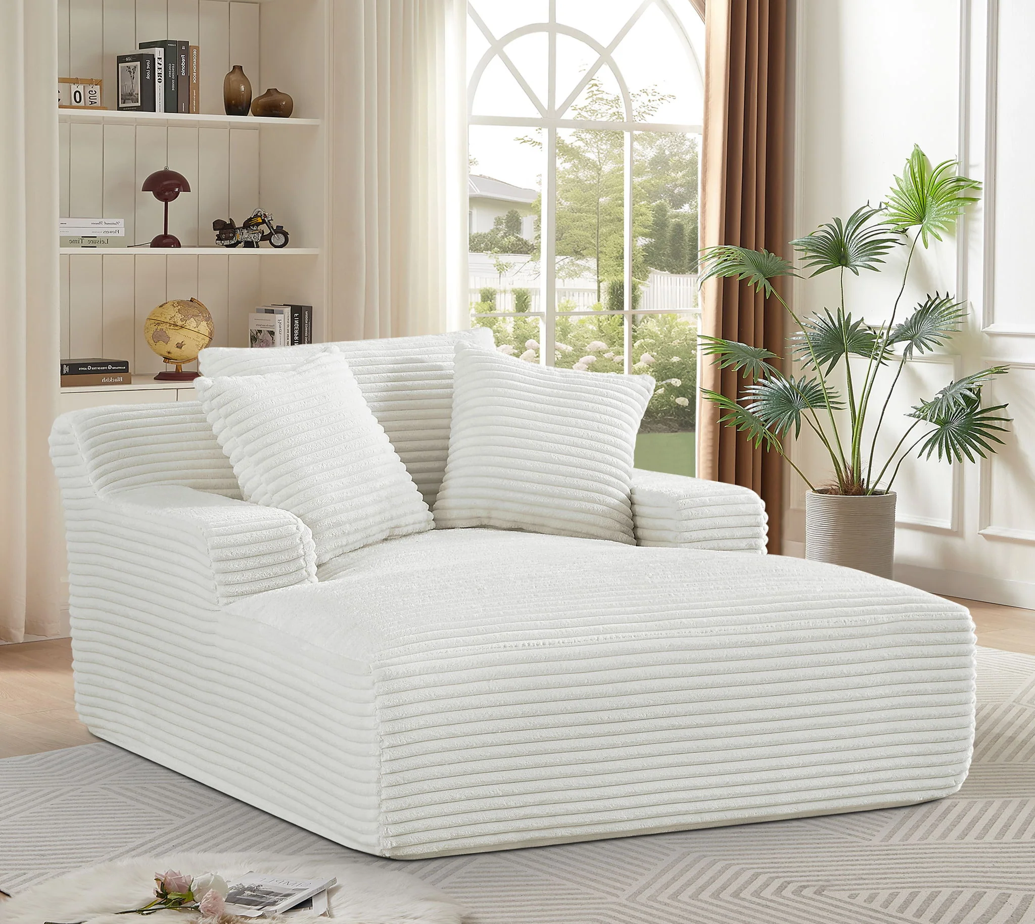 Cloudline - Oversized Chaise Lounge, Modern Comfy Couch With Full Foam Cushioning, Cozy Sleeper Sofabed - Image 3