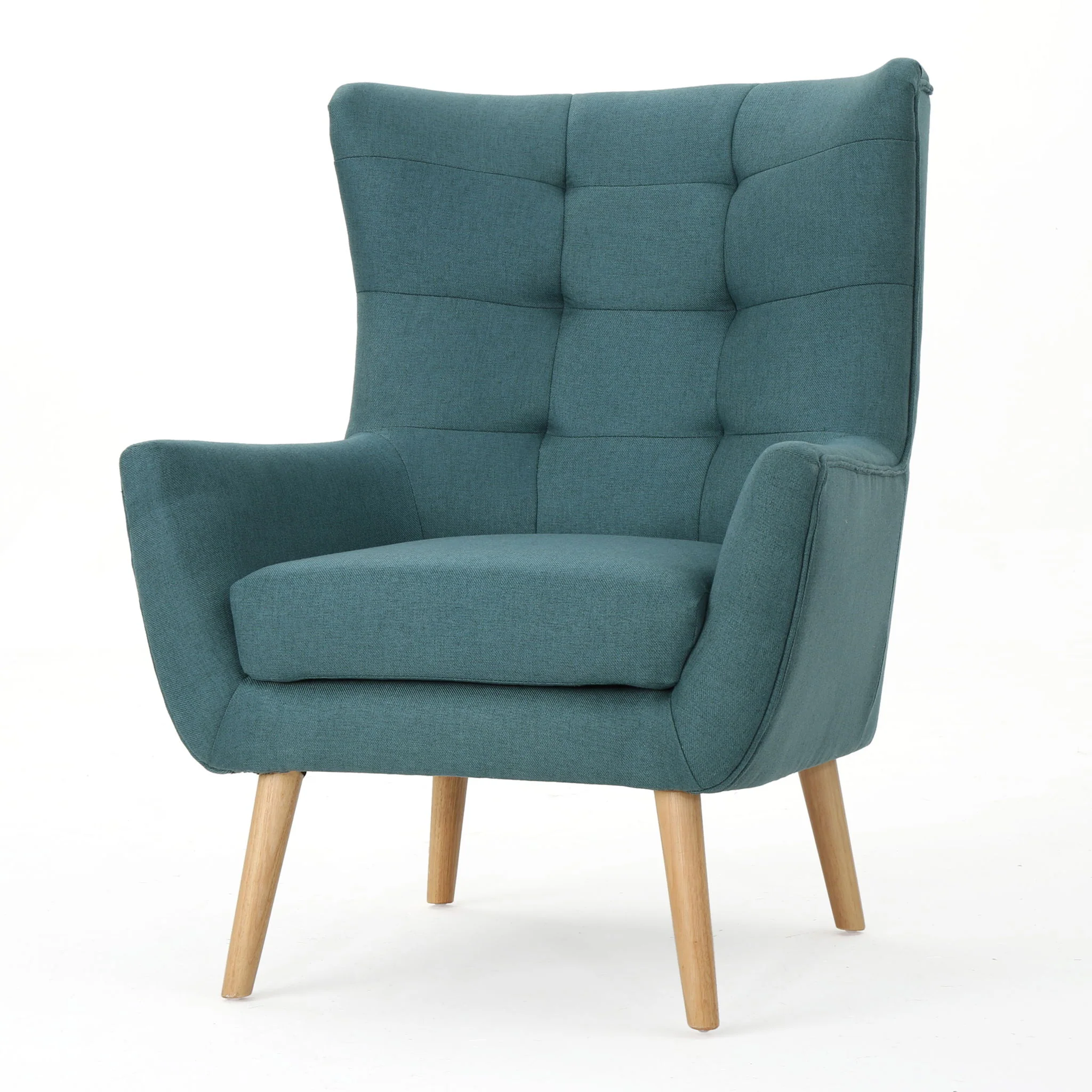 Club Chair With Rubberwood Legs