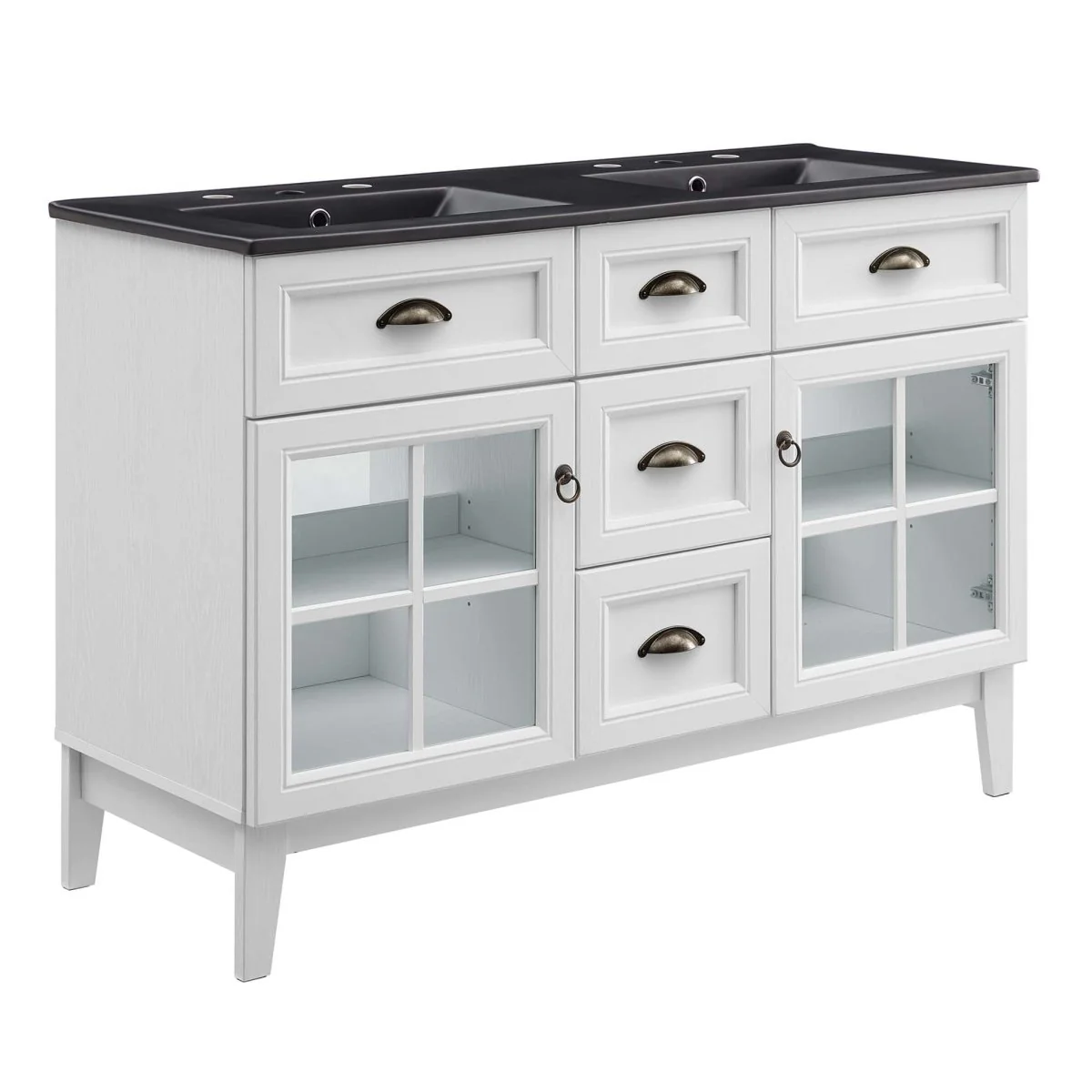 Coastal Bathroom Vanity with Ceramic Sink — Elegant coastal vanity for bathroom storage - Image 33