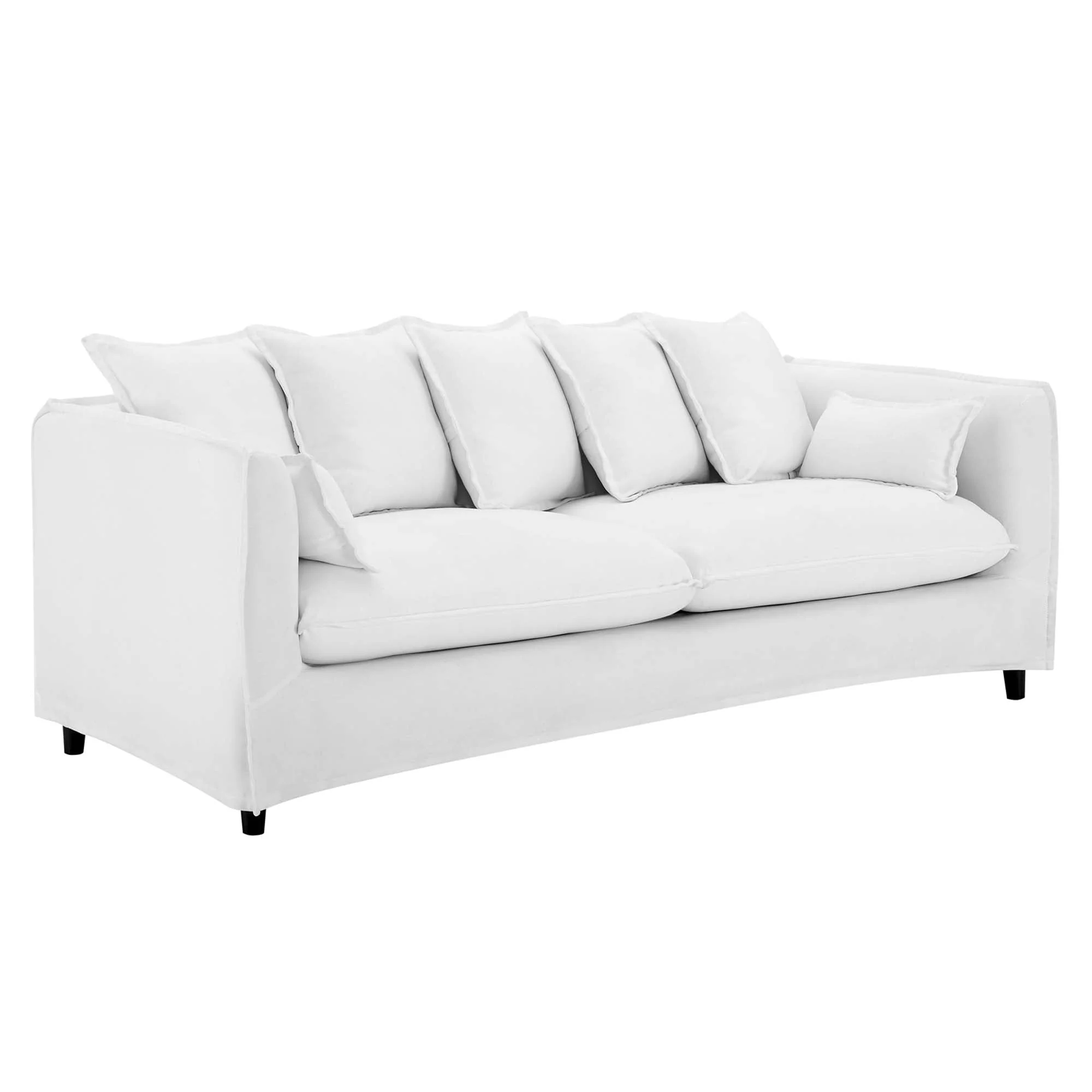 Coastal Modern Slipcover Fabric Sofa - Image 9