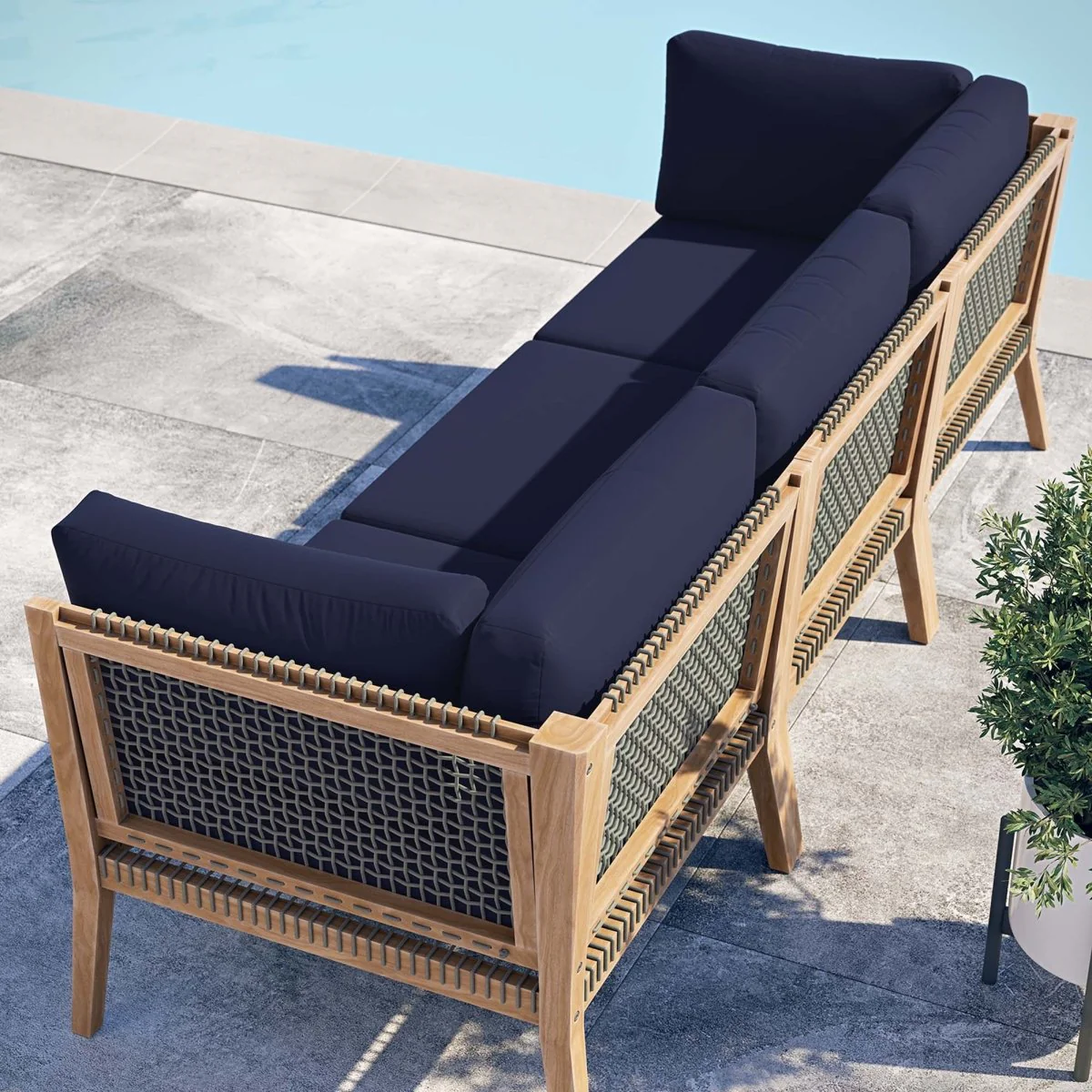 Coastal Rope and Teak Outdoor Sofa — Weather-Resistant Patio Seating for Outdoor Living - Image 36