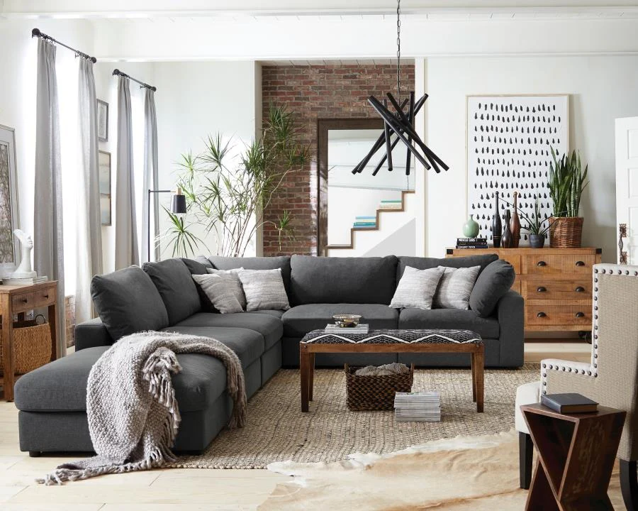 Coaster Serene Charcoal Upholstered Armless Chair - Image 12