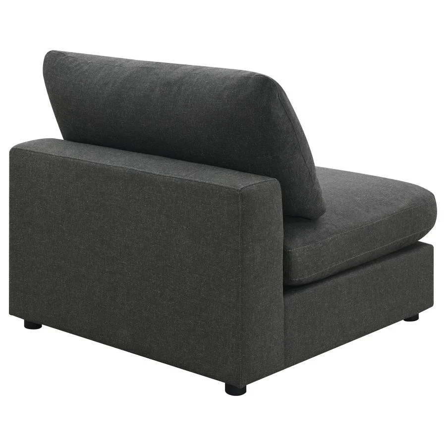 Coaster Serene Charcoal Upholstered Armless Chair - Image 7