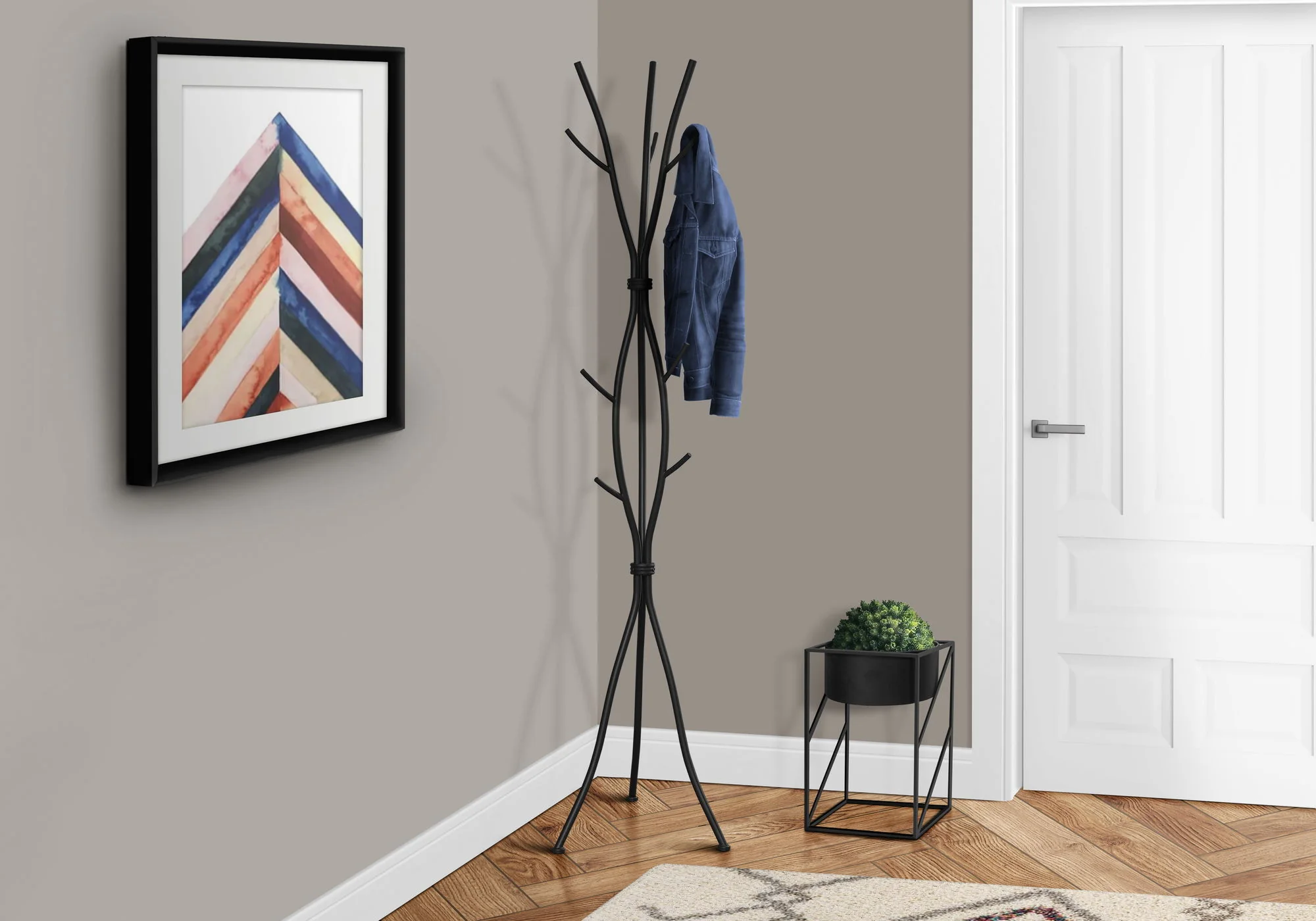 Coat Rack, Hall Tree, Free Standing, 11 Hooks, Entryway, Contemporary & Modern - Image 15