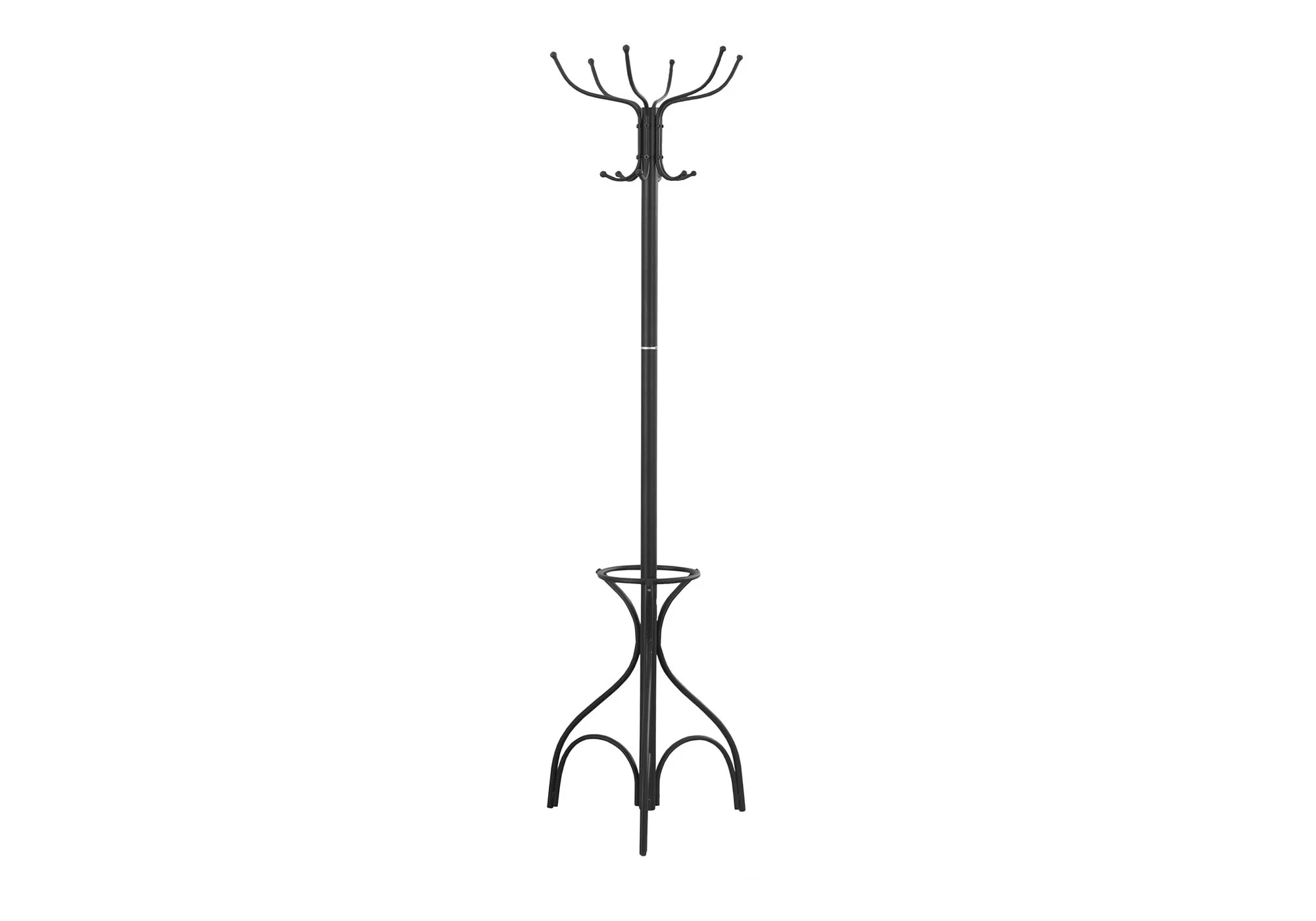 Coat Rack, Hall Tree, Free Standing, 12 Hooks, Entryway, 70"H, Umbrella Holder, Contemporary & Modern - Image 3