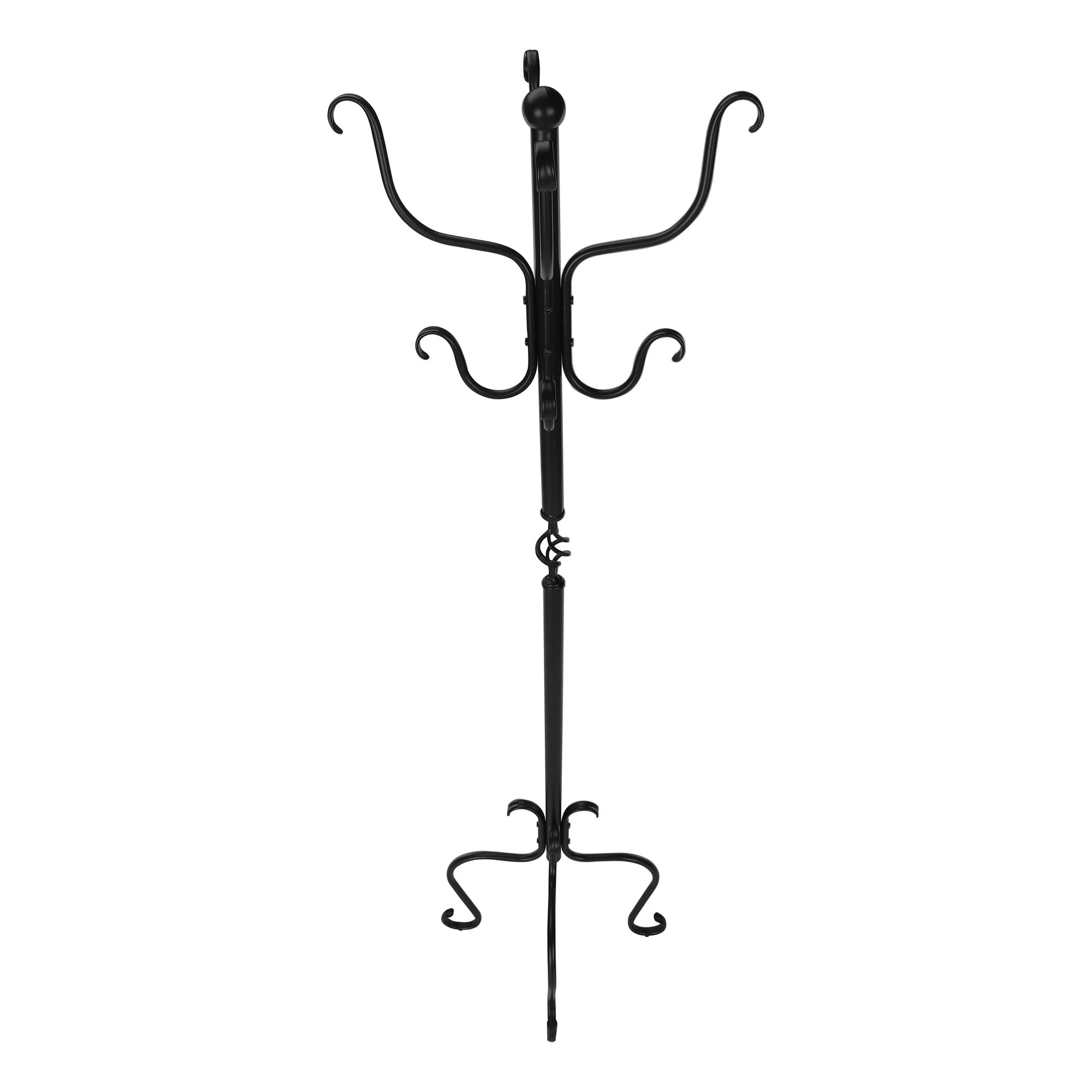 Coat Rack, Hall Tree, Free Standing, 8 Hooks, Entryway, Transitional - Black - Image 4
