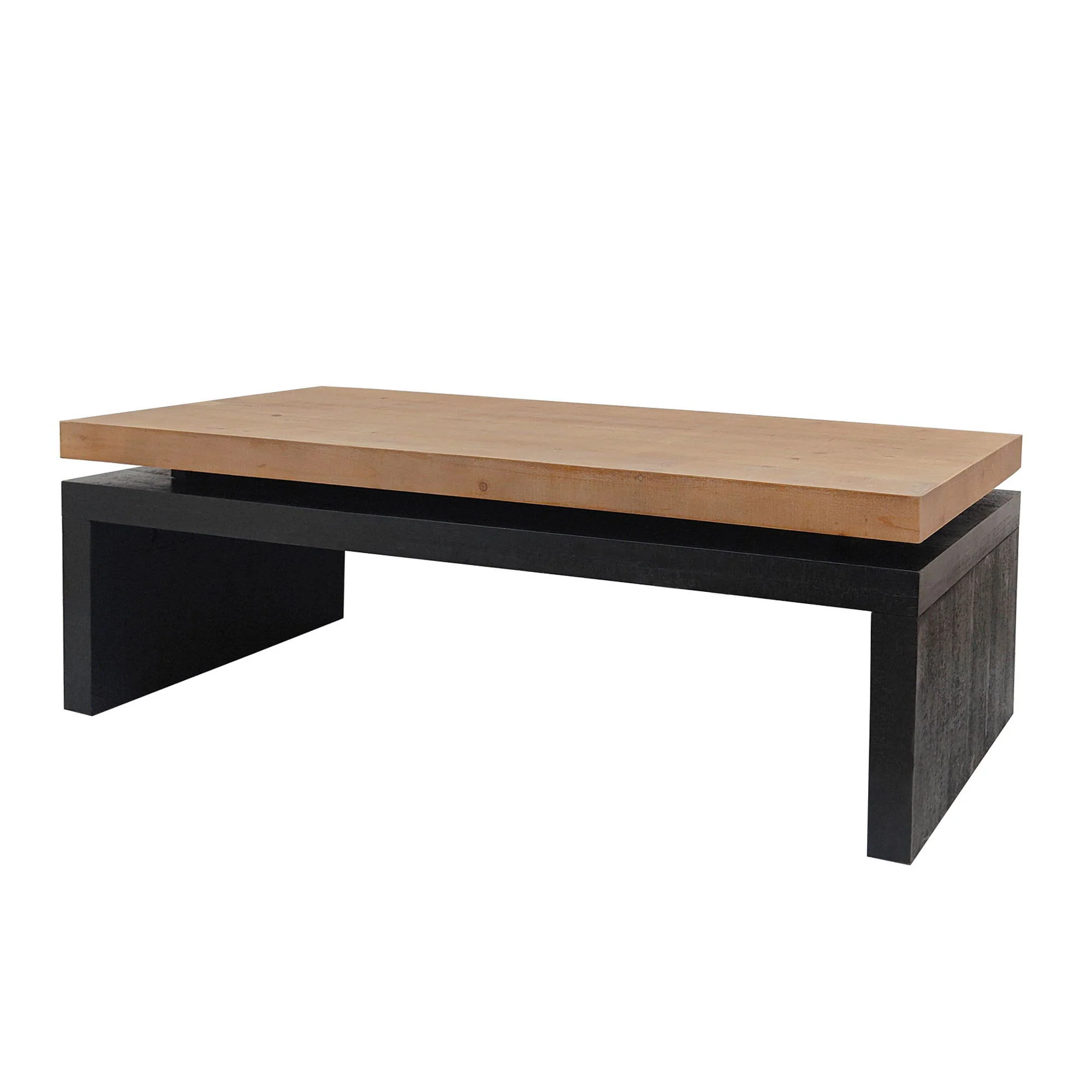 Coffee Table Rectangular Center Table For Living Room - Black / Natural / Multi / Natural Multi / Natural Wood / Natural Wood Wash - Image 5