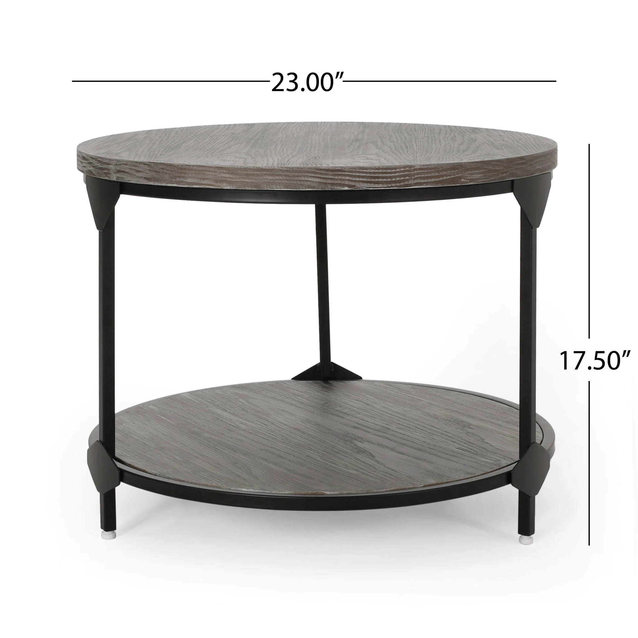 Coffee Table With Wood Patterned Tabletop And Iron Frame - Gray - Image 8