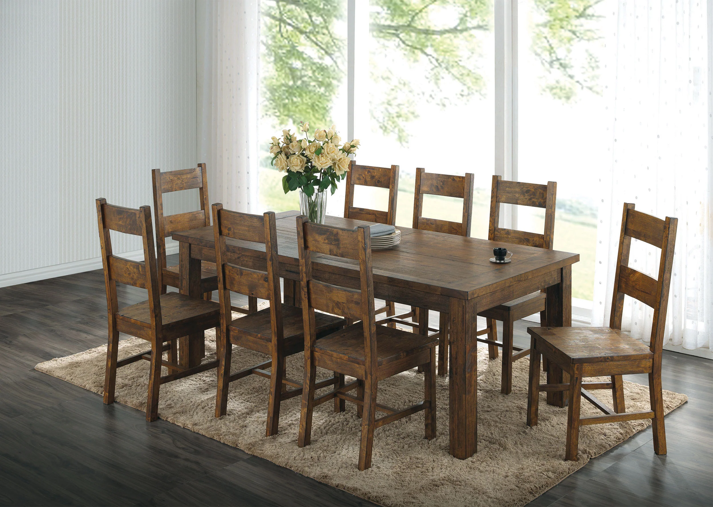 Coleman Dining Side Chair Rustic Golden Brown (Set of 2) - Image 7