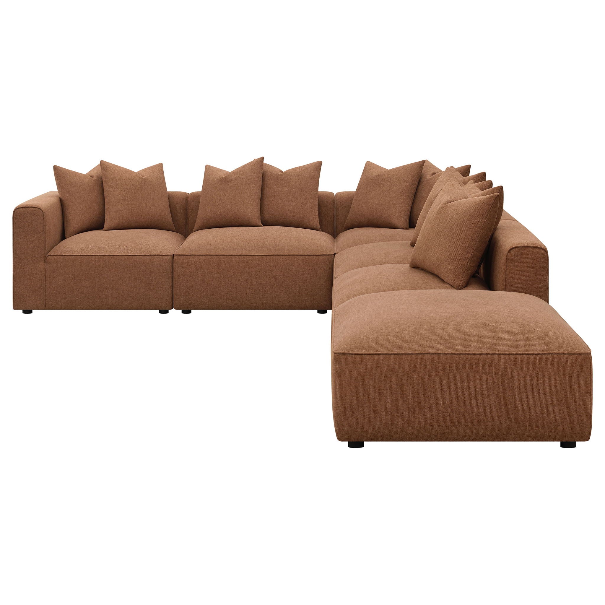 Colleen - 6 Piece Modular Sectional With Tight Seats - Terracotta - Image 3