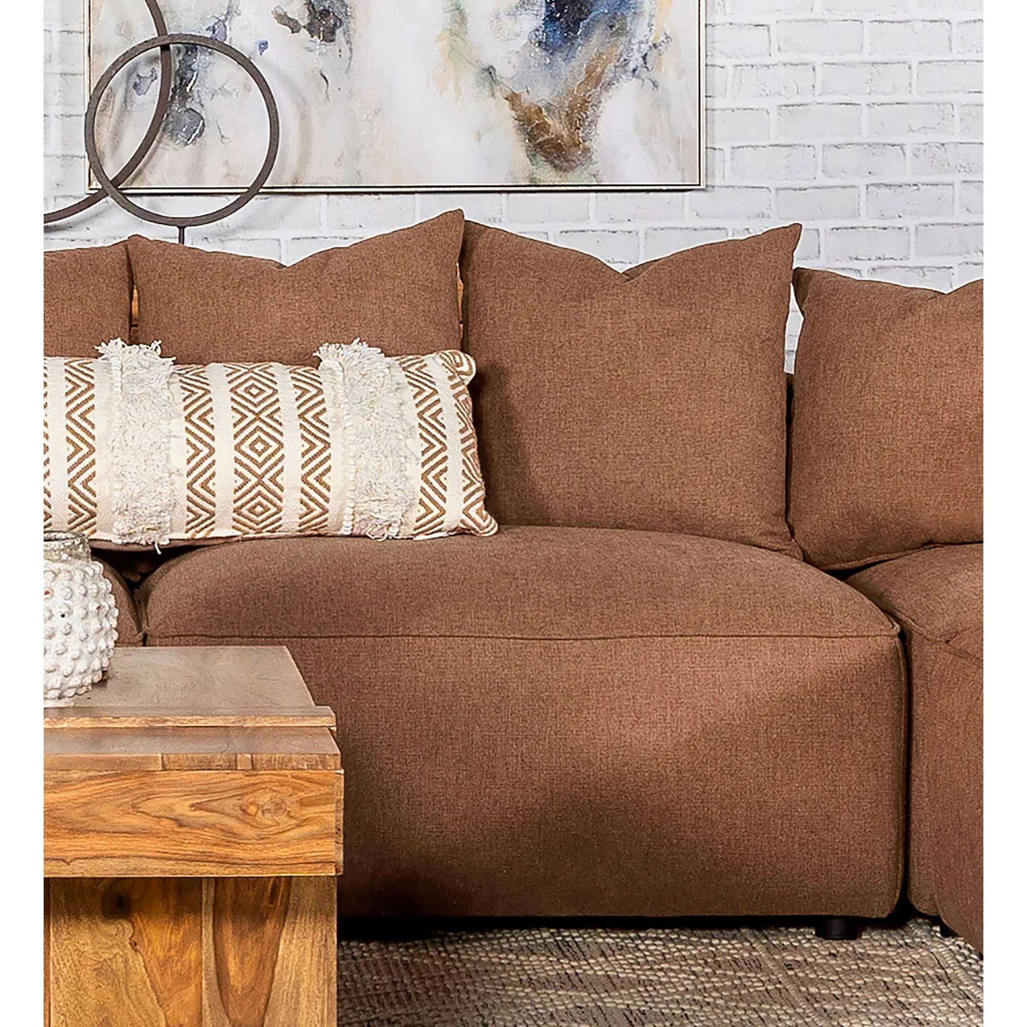 Colleen - Armless Chair With Pillows - Terracotta - Image 3