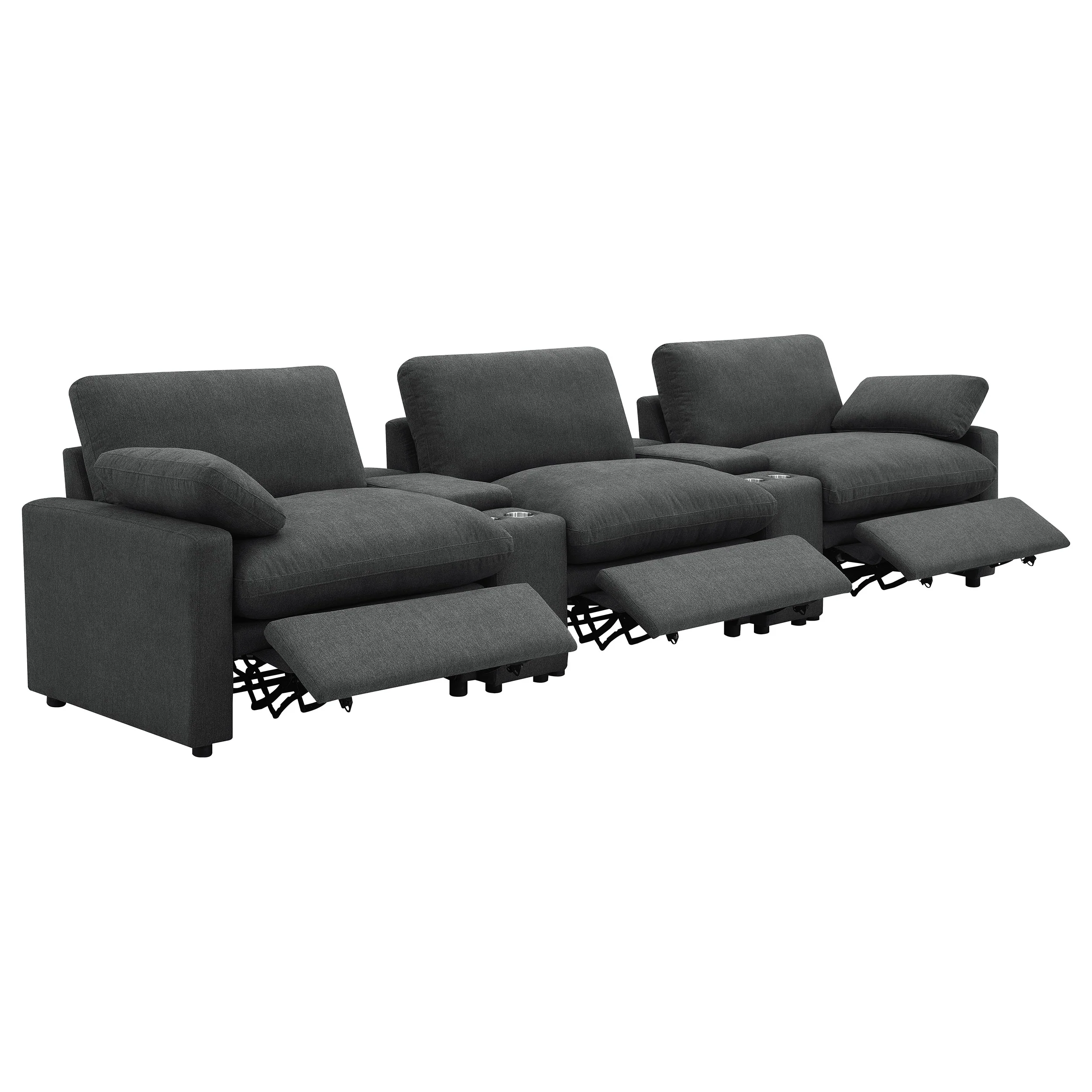 Collins 5-Piece Power Reclining Home Theater Seating Dark Grey - Image 2