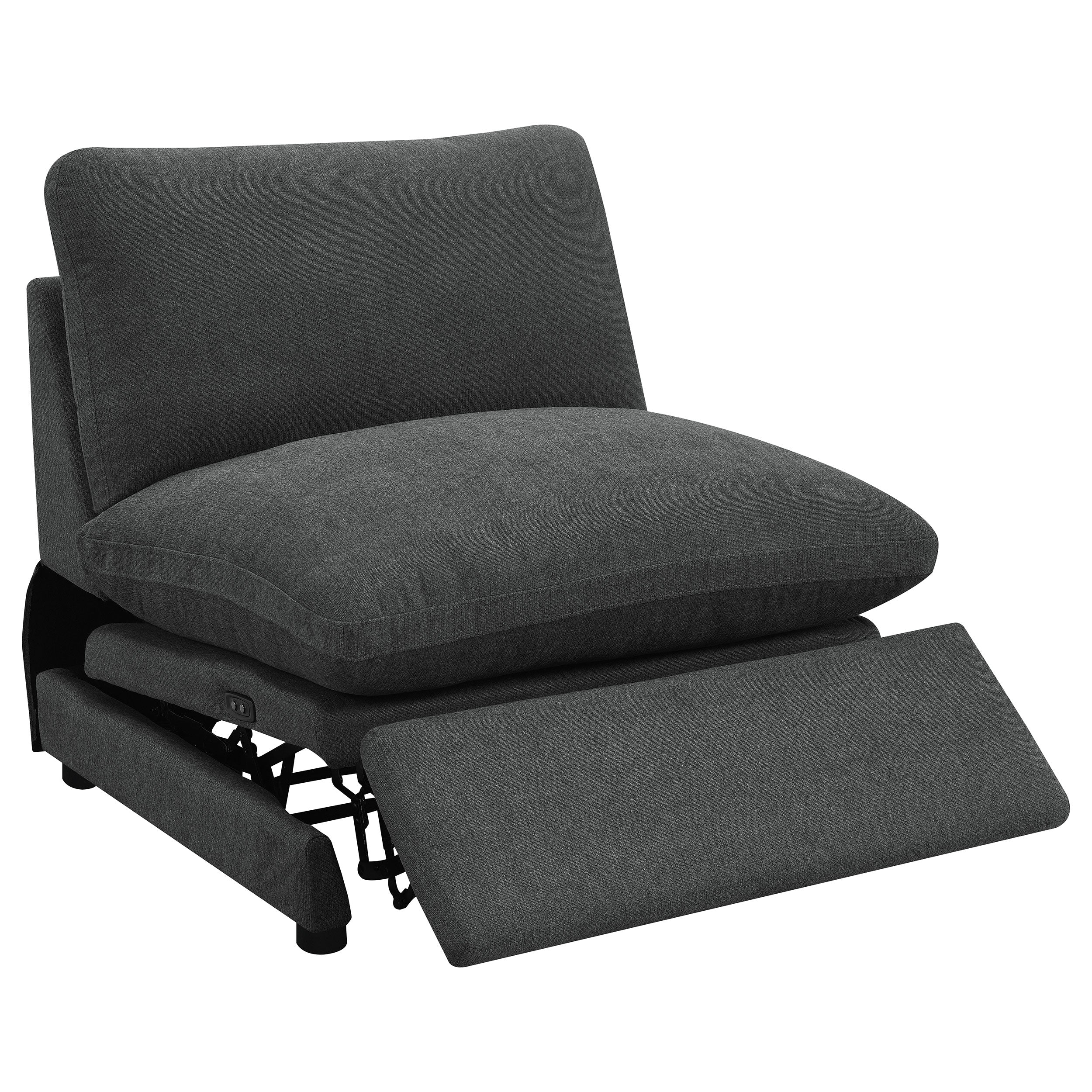 Collins Modular Power Armless Recliner in Dark Grey - Image 5