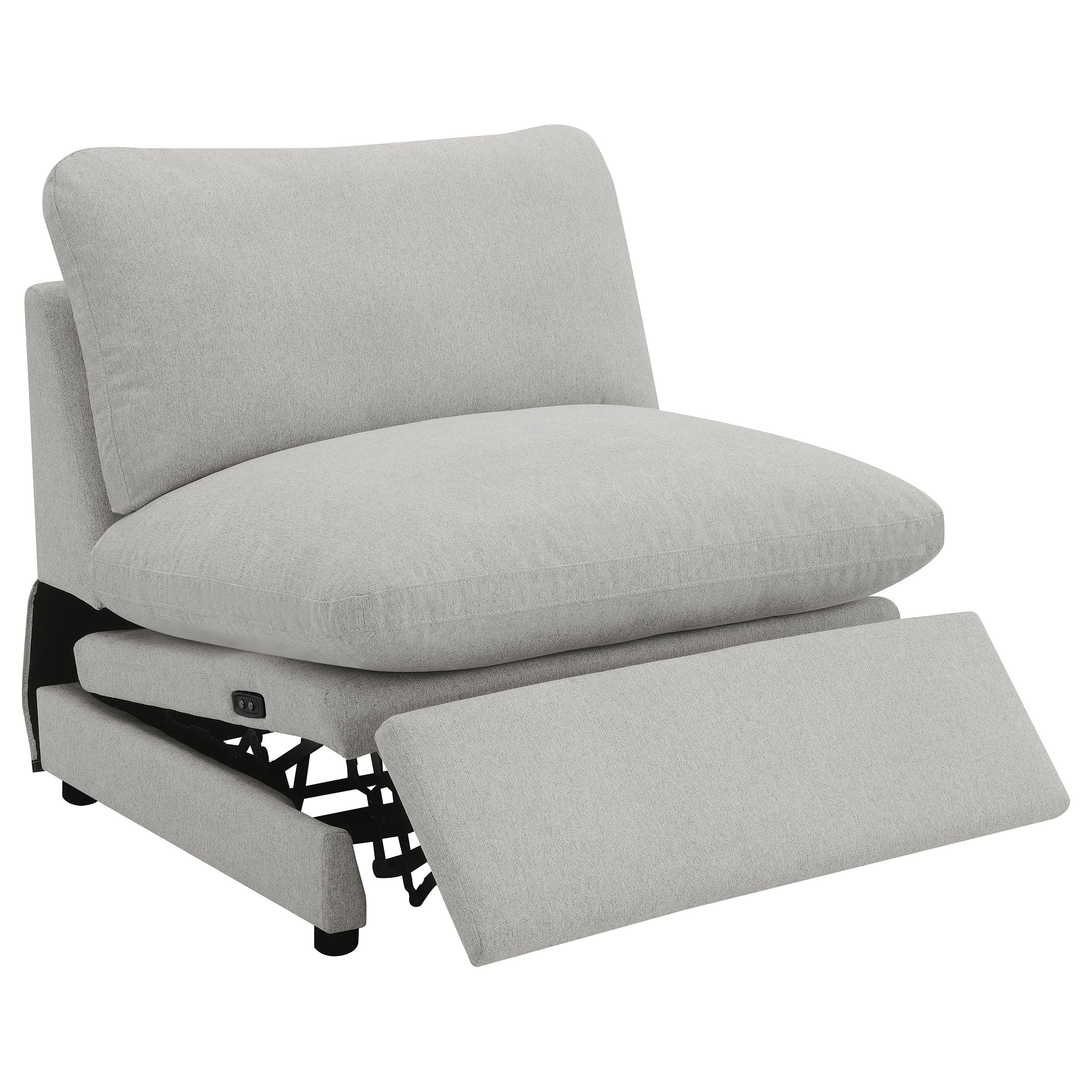 Collins Modular Power Armless Recliner in Grey - Image 5