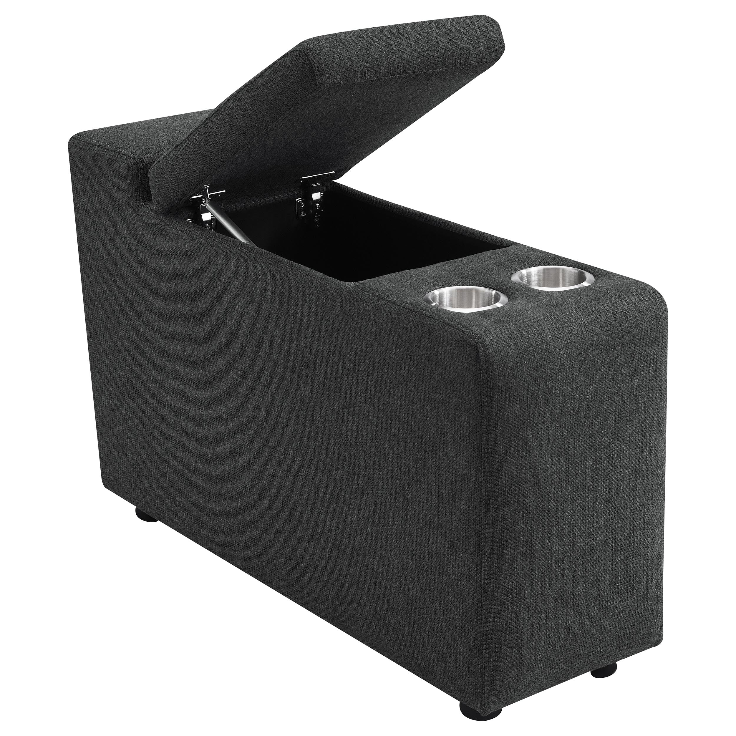 Collins Upholstered Modular Storage Console Dark Grey - Image 3