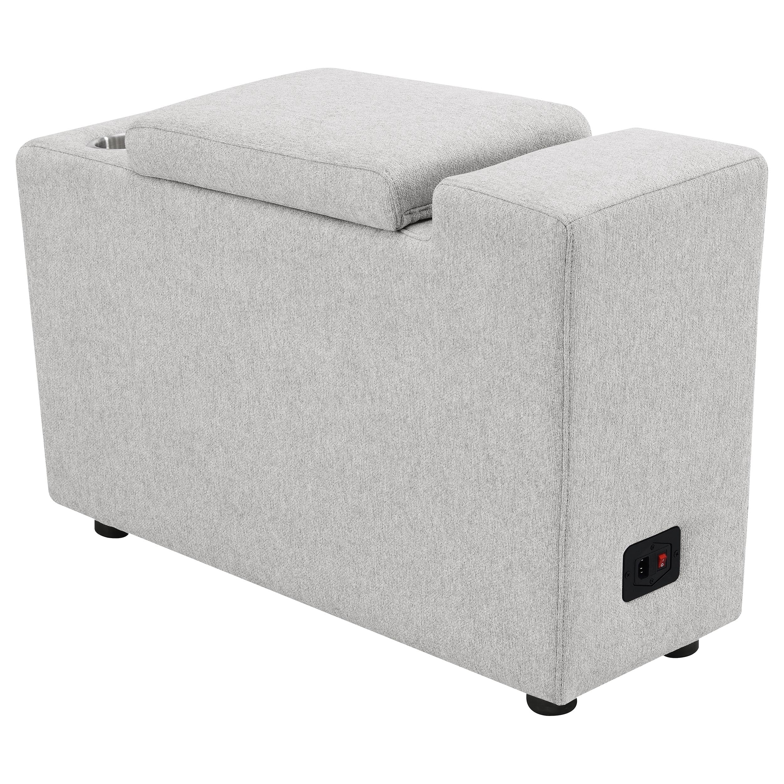 Collins Upholstered Modular Storage Console Grey - Image 6