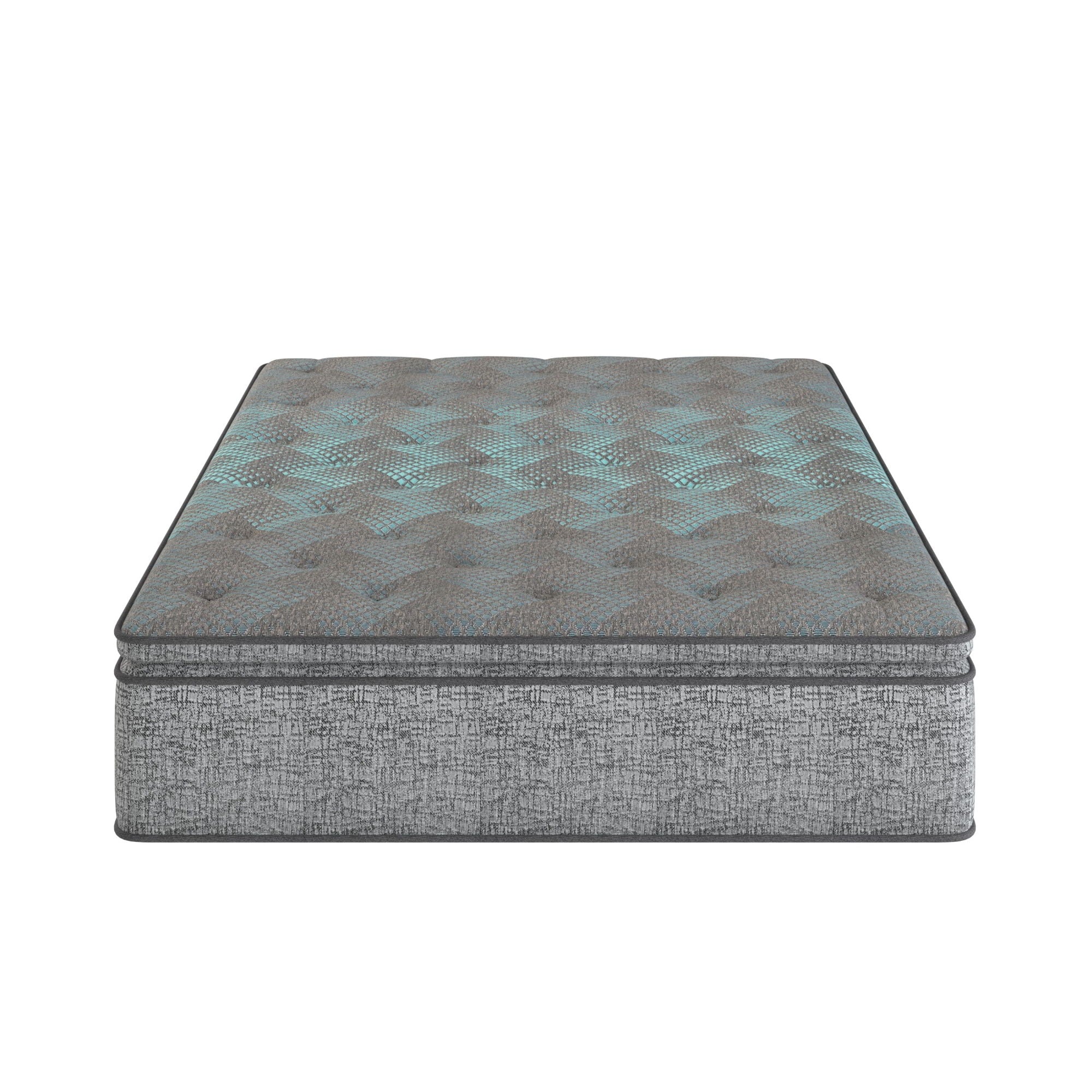Comfort Care - 12" Hybrid Euro Top Mattress, Plush Comfort With Individual Pocketed Coil - Gray / Blue - Twin - Image 2