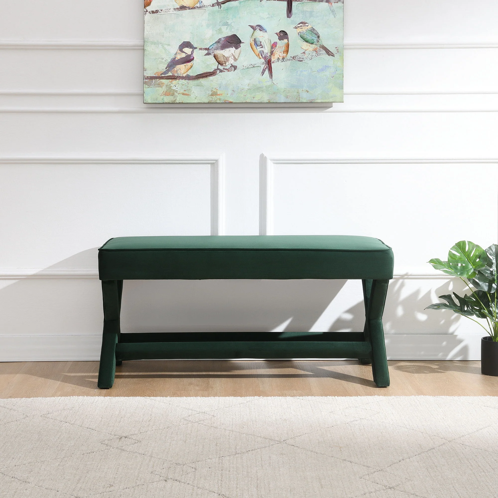 Comfort Double Bench Upholstered With X Crossed Legs - Image 15