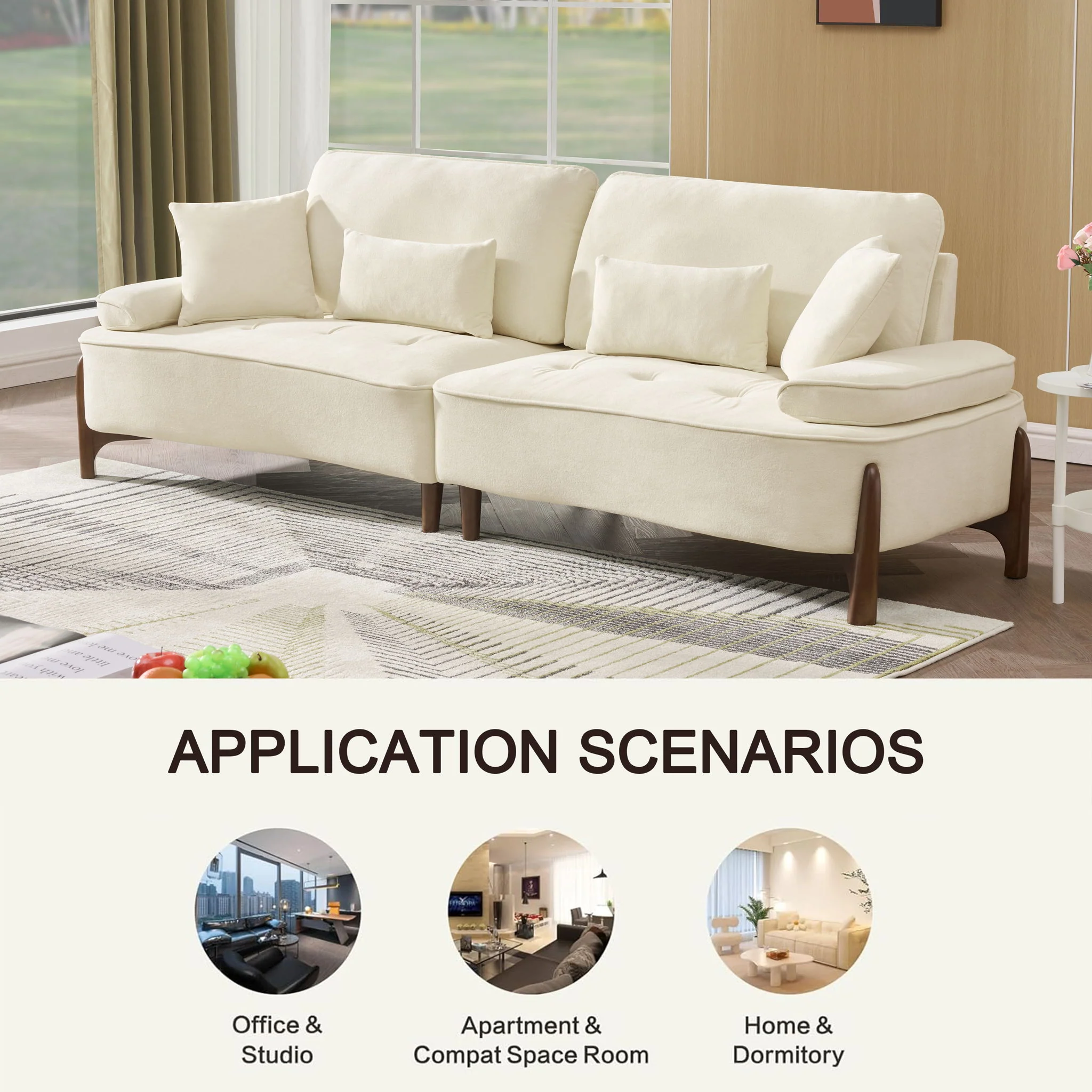 Comfortable Deep Seated Sofa With Pillows - Image 21