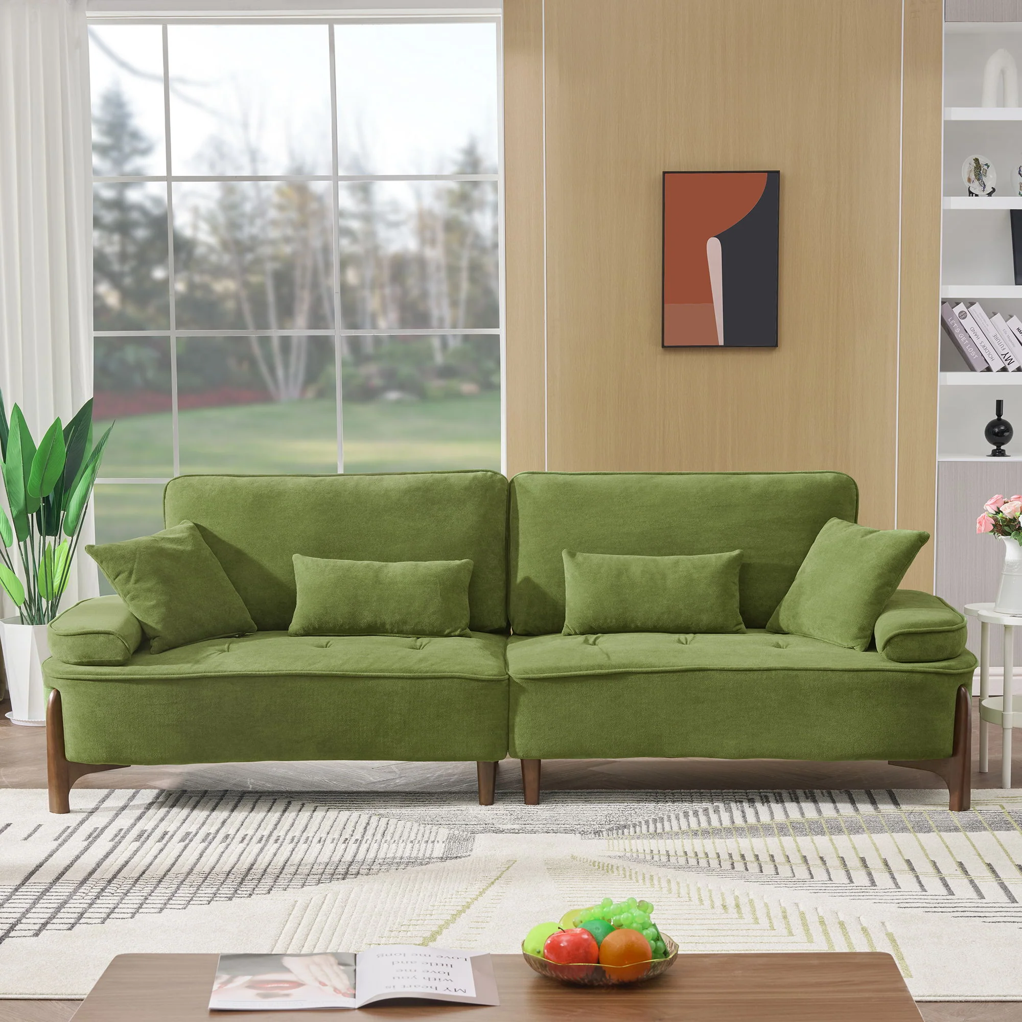 Comfortable Deep Seated Sofa With Pillows - Image 27