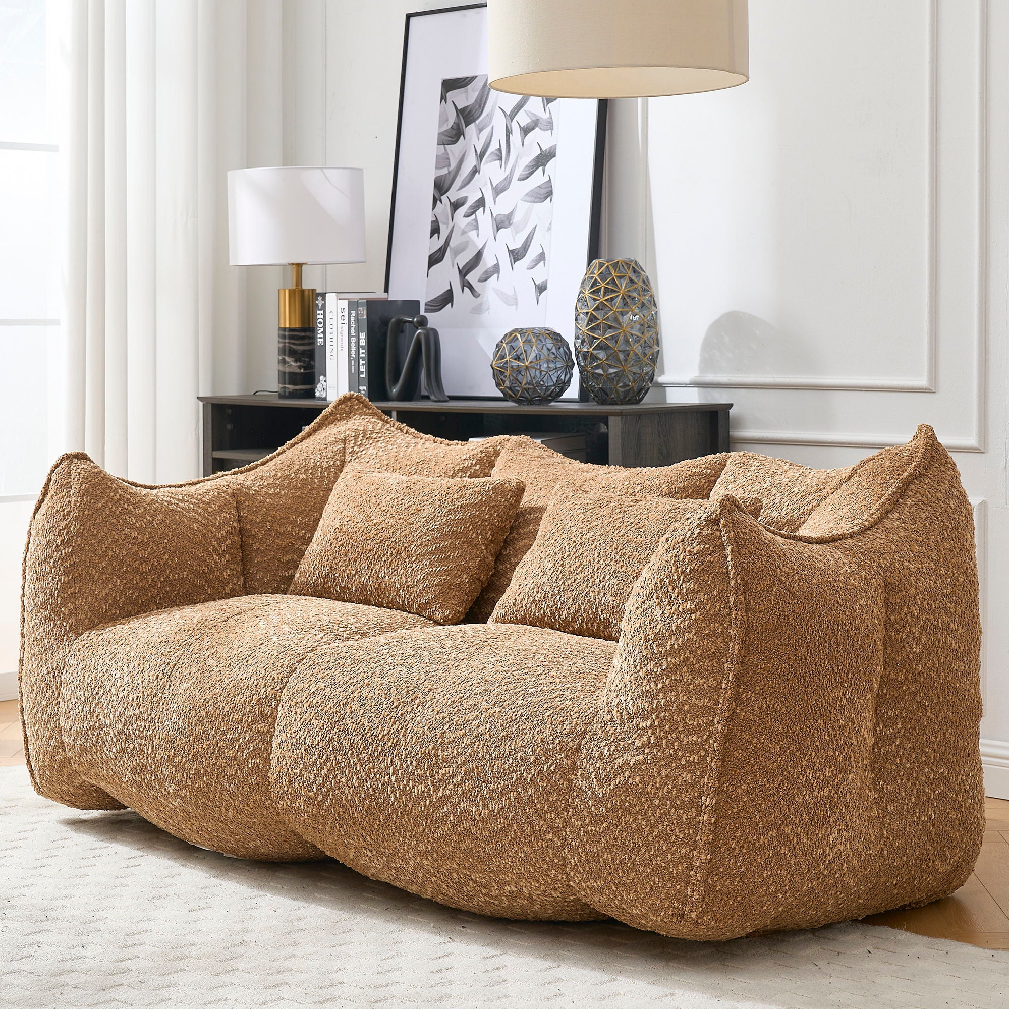 Comfortable Dual Beanbag Chair With High Resilience Foam Core For 2 People - Image 19