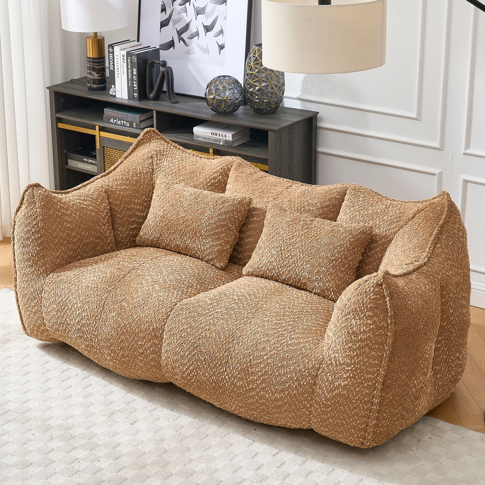 Comfortable Dual Beanbag Chair With High Resilience Foam Core For 2 People - Image 30