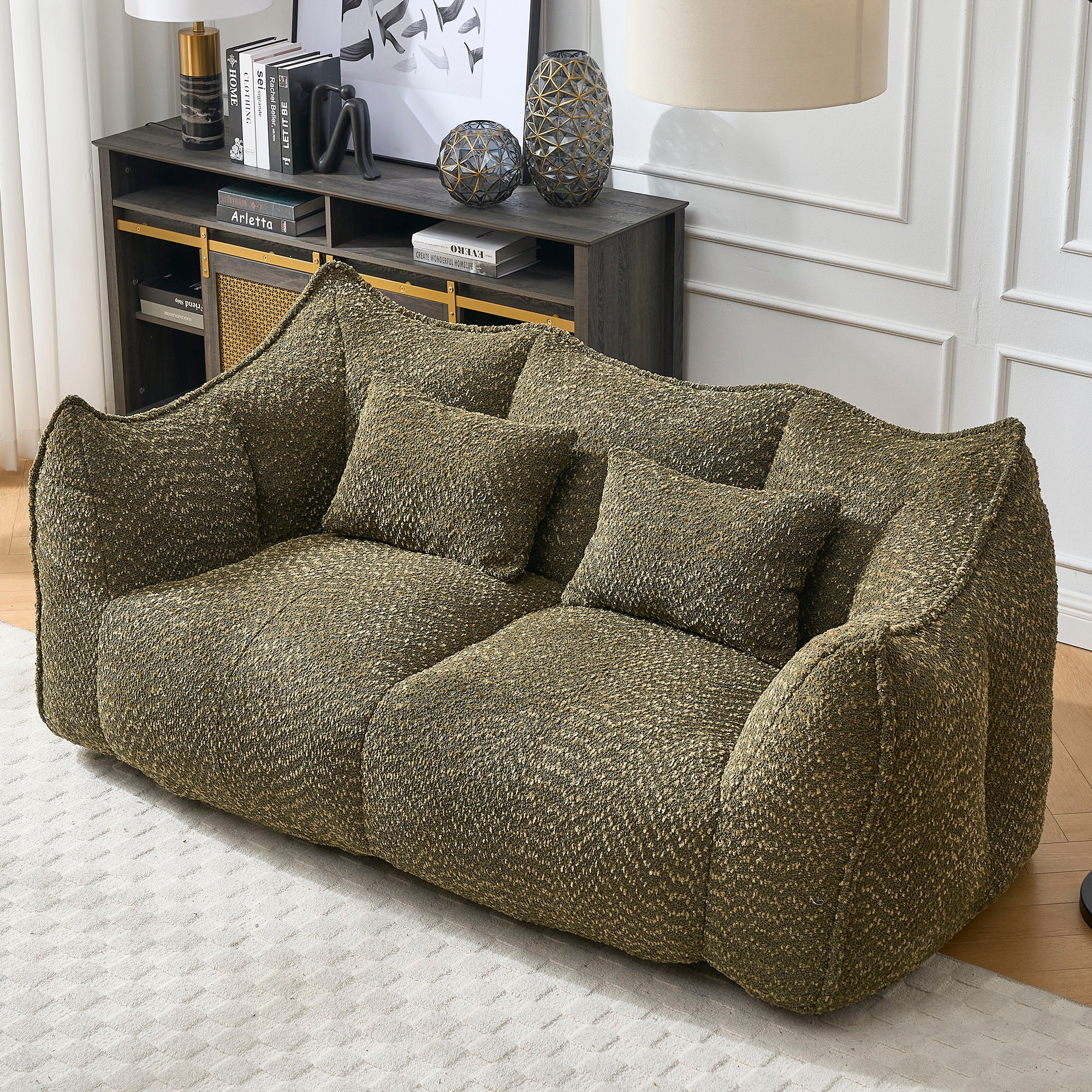 Comfortable Dual Beanbag Chair With High Resilience Foam Core For 2 People - Image 36