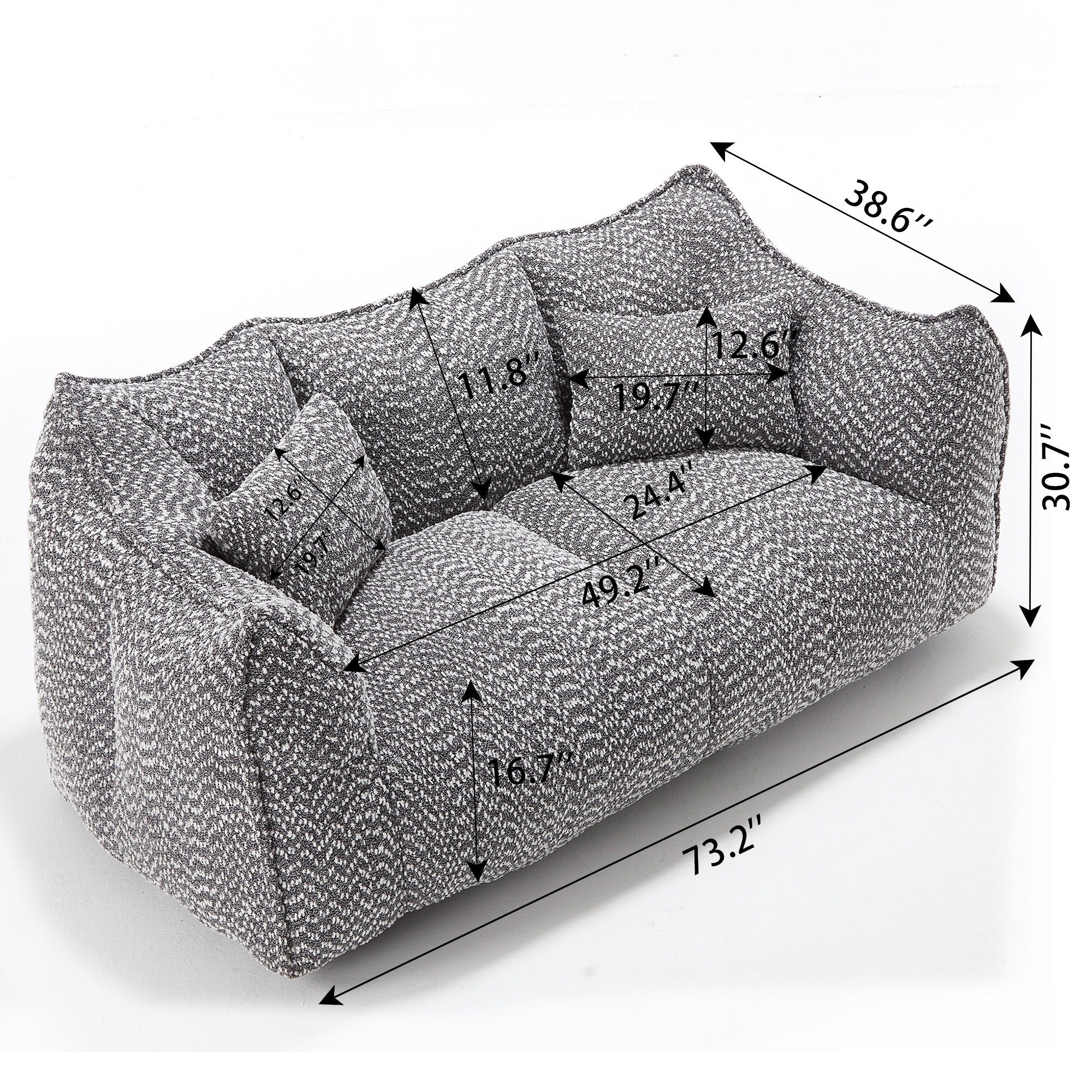 Comfortable Dual Beanbag Chair With High Resilience Foam Core For 2 People - Image 37